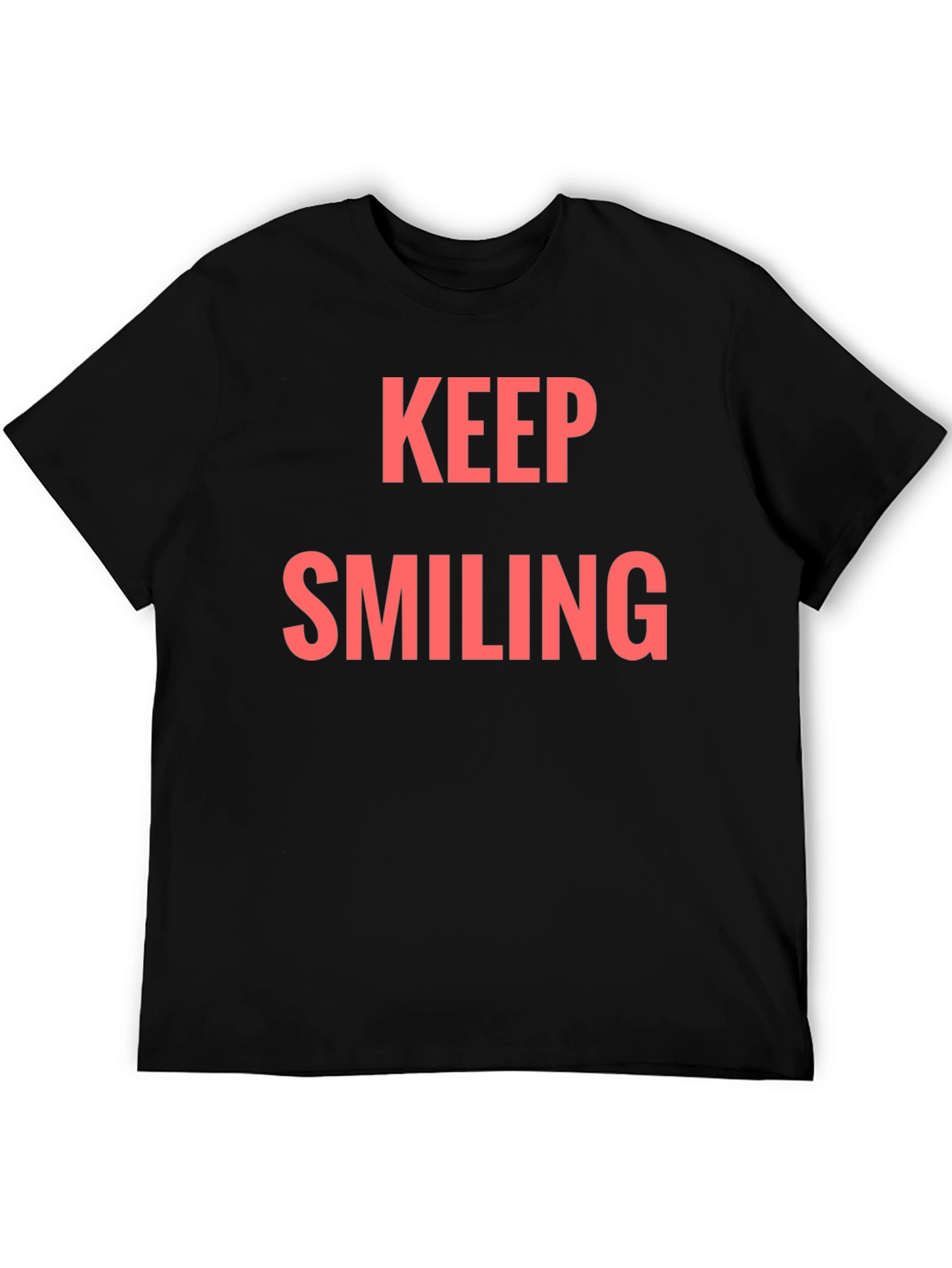 Keep Smiling Graphic Tee - Black Casual T-Shirt
