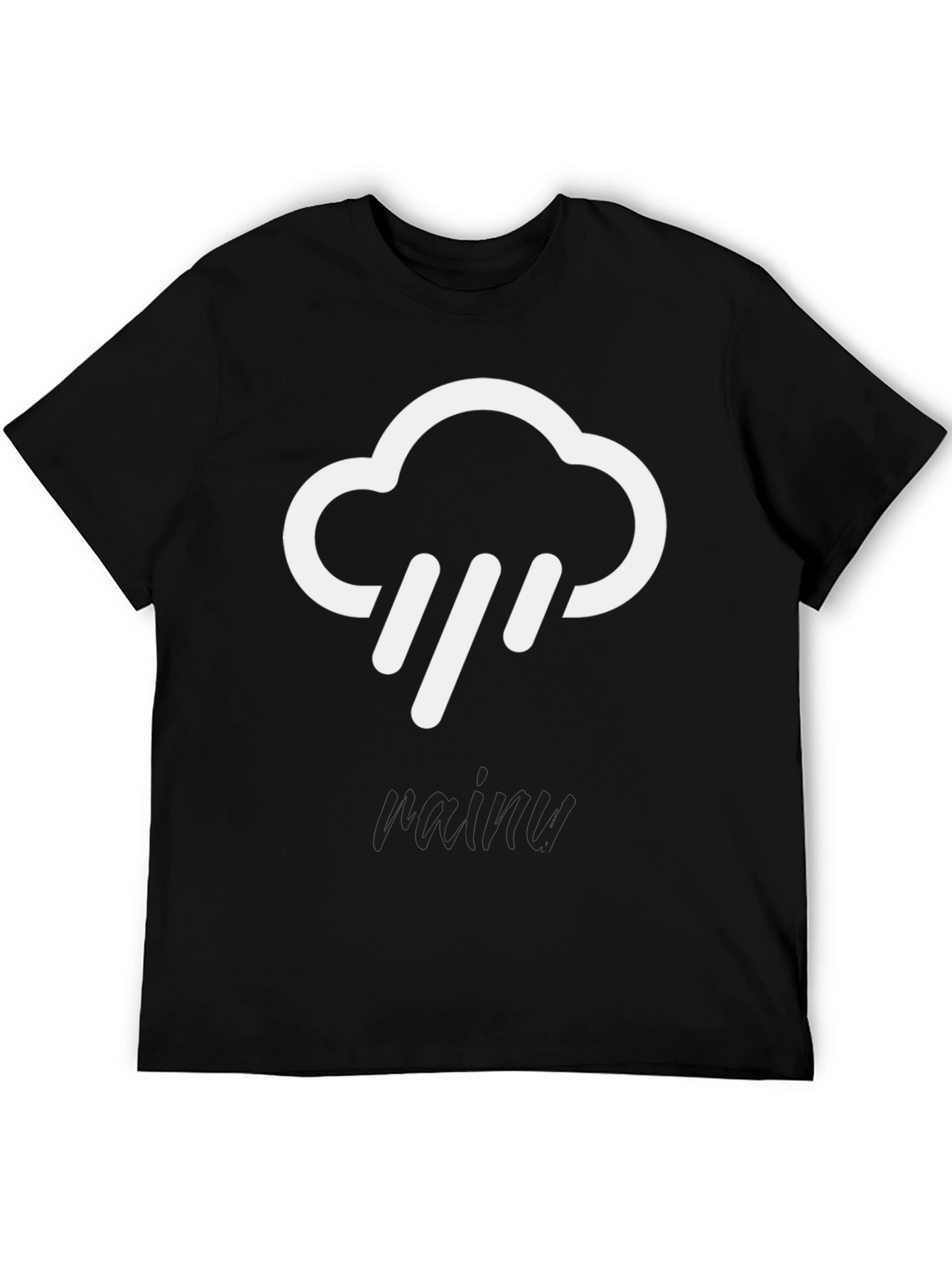 Rainy Cloud Graphic Tee - Black Cotton T-Shirt