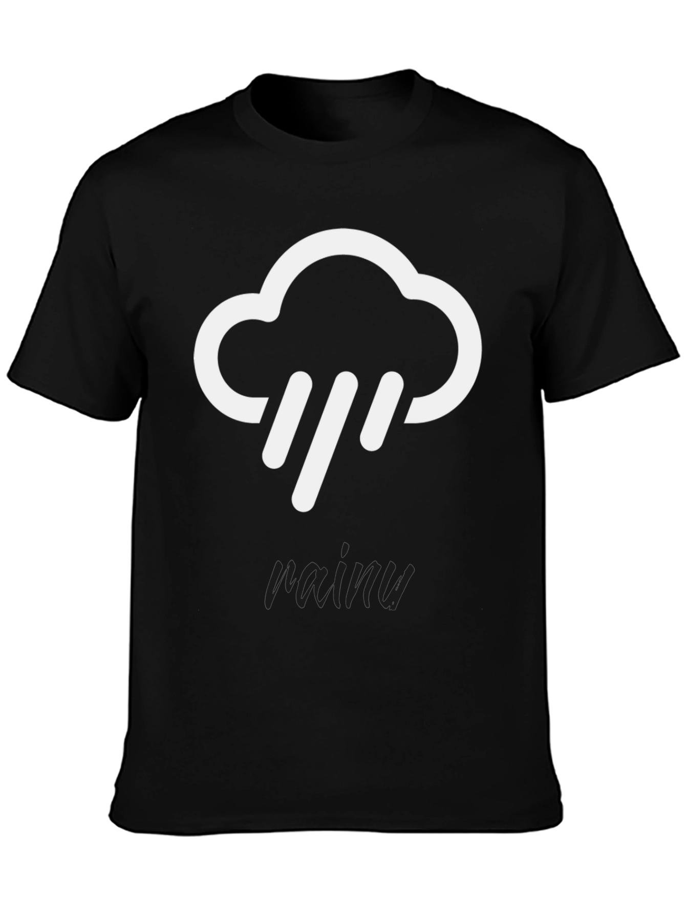 Rainy Cloud Graphic Tee - Black Cotton T-Shirt