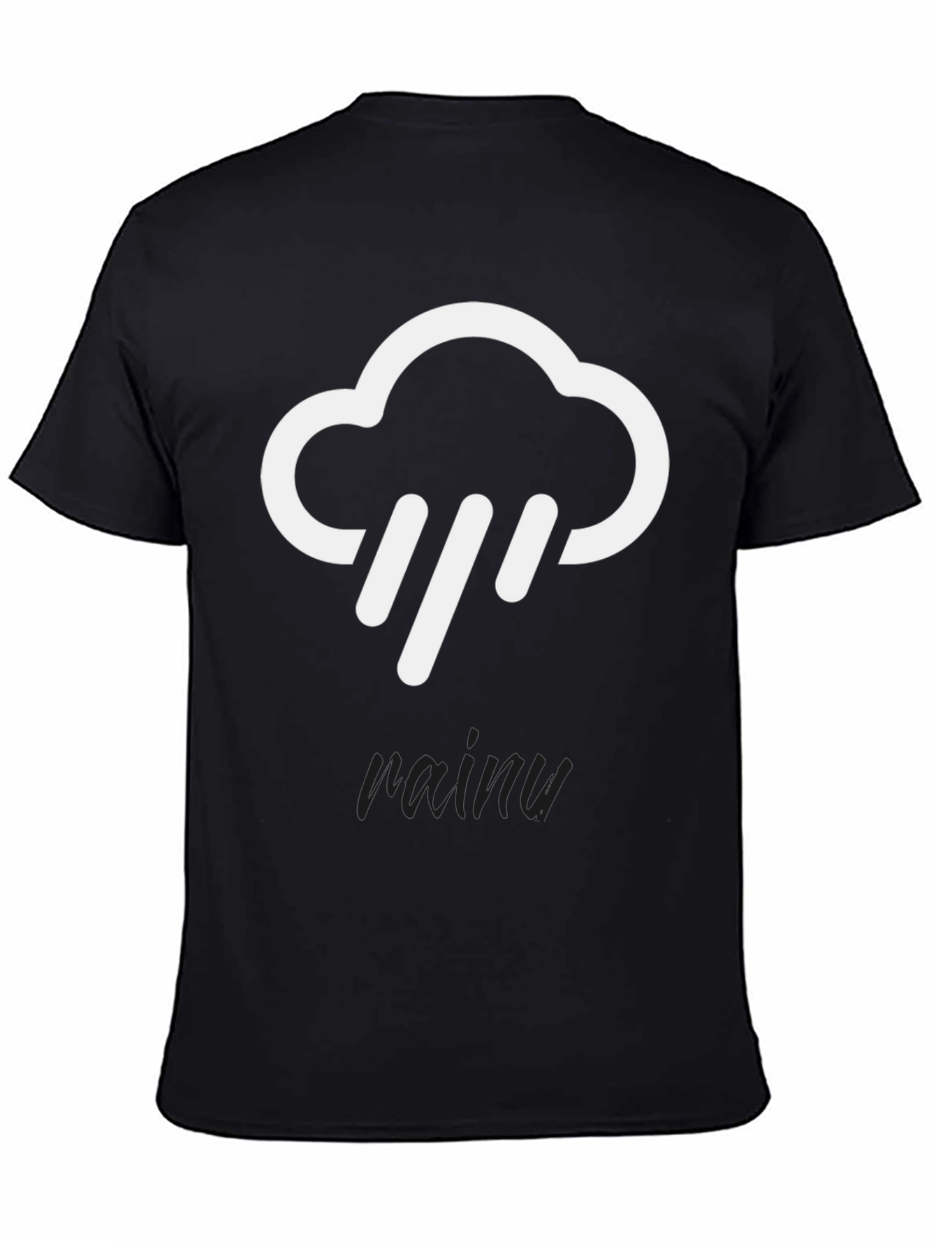 Rainy Cloud Graphic Tee - Black Cotton T-Shirt