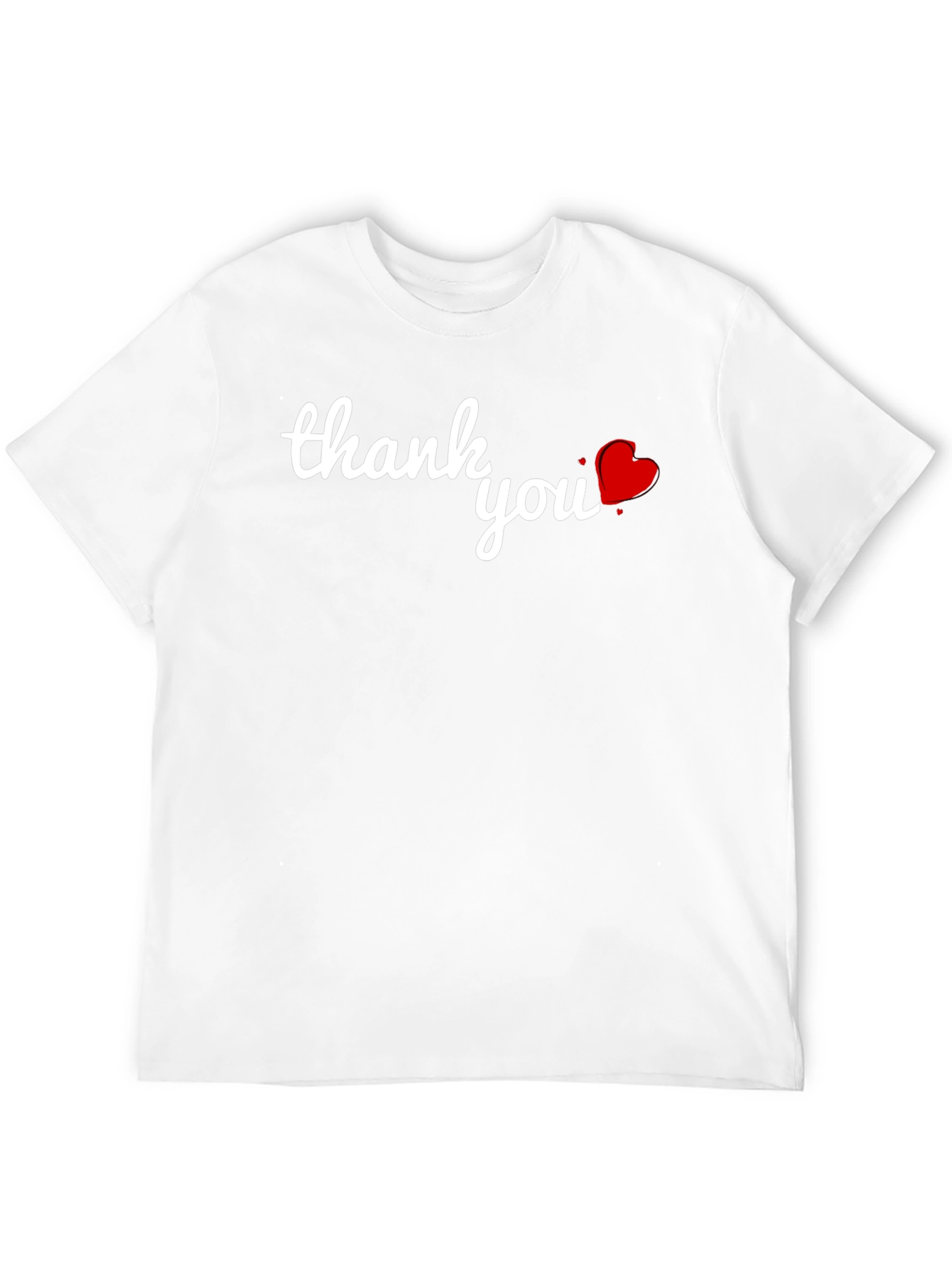 Thank You Heart Graphic Black T-Shirt