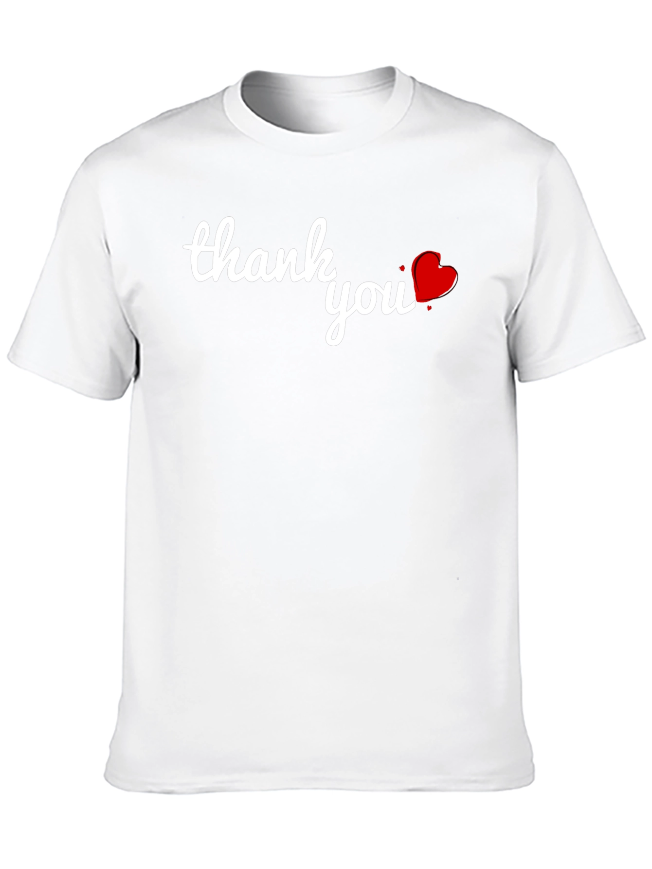 Thank You Heart Graphic Black T-Shirt