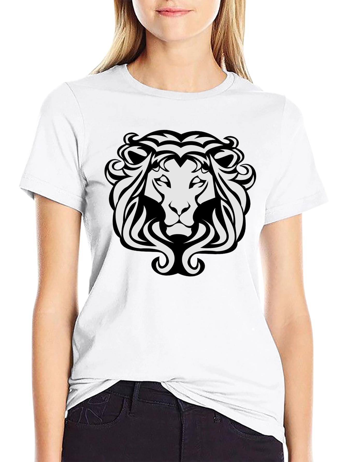 Lion Crest Graphic T-Shirt - Black