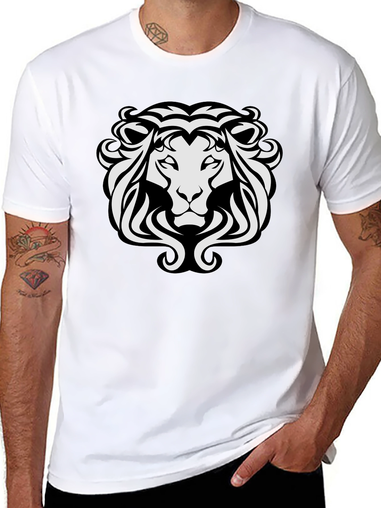 Lion Crest Graphic T-Shirt - Black