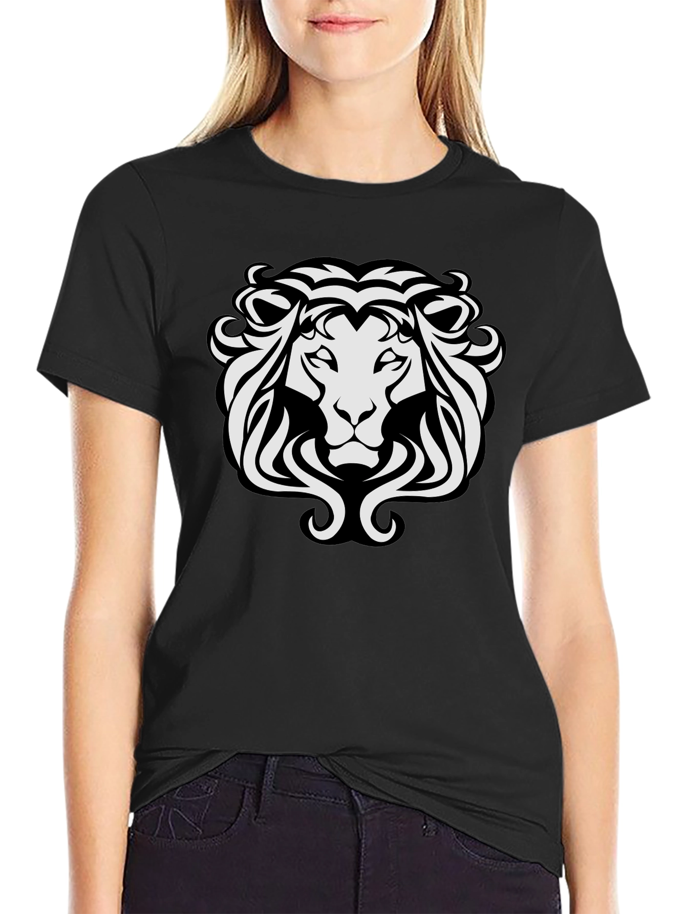 Lion Crest Graphic T-Shirt - Black