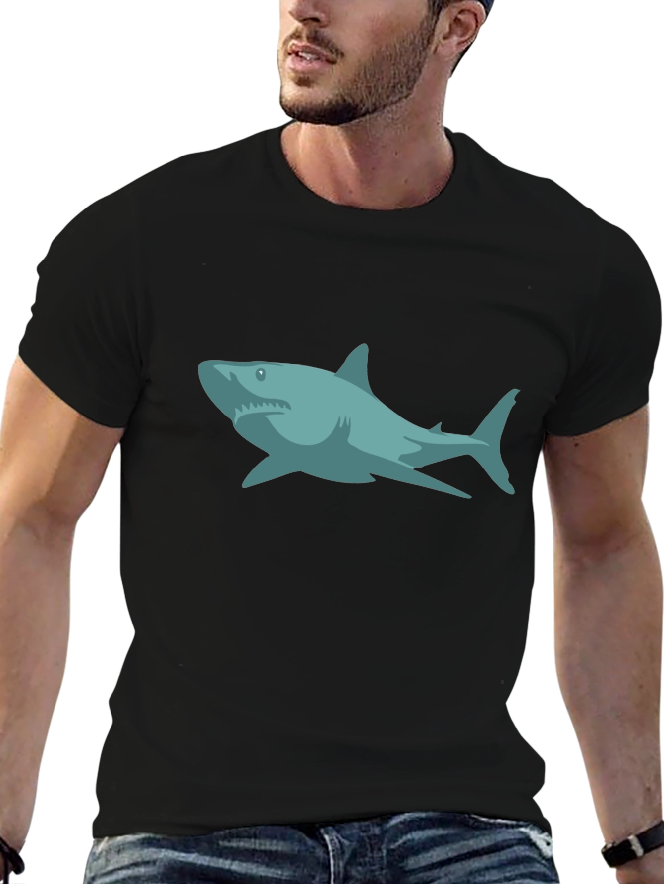 Shark Graphic Black T-Shirt - Casual Style