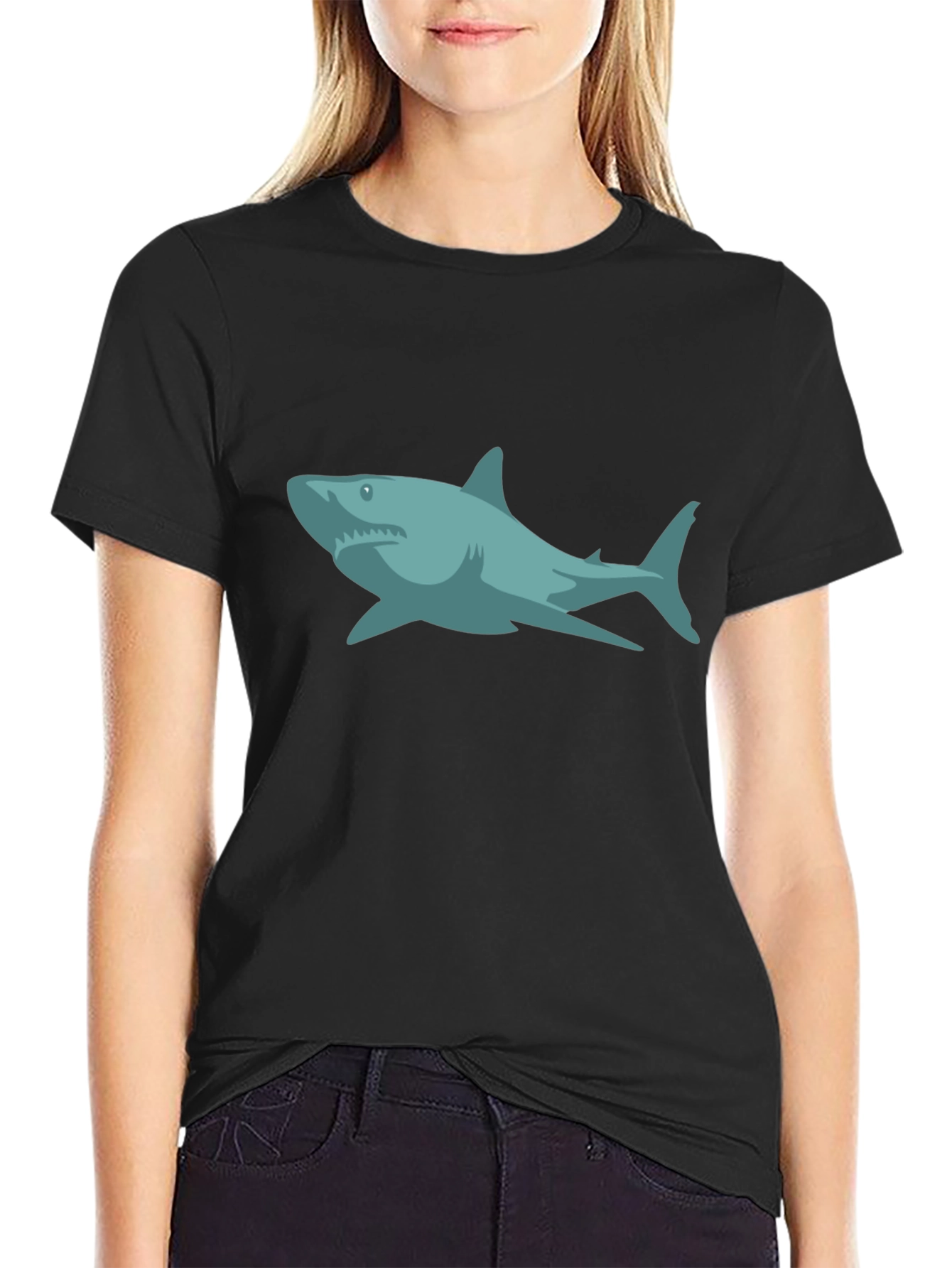 Shark Graphic Black T-Shirt - Casual Style