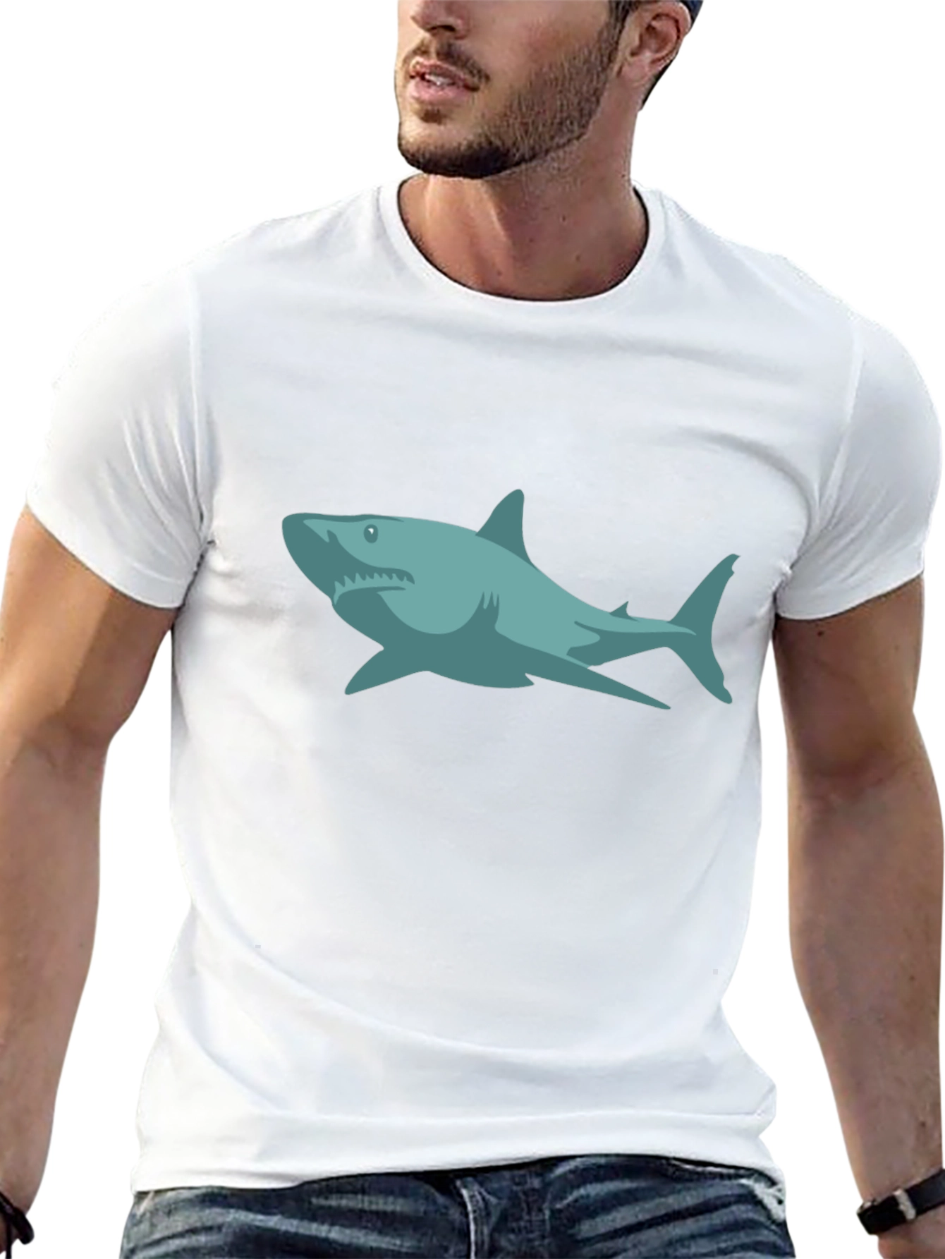 Shark Graphic Black T-Shirt - Casual Style