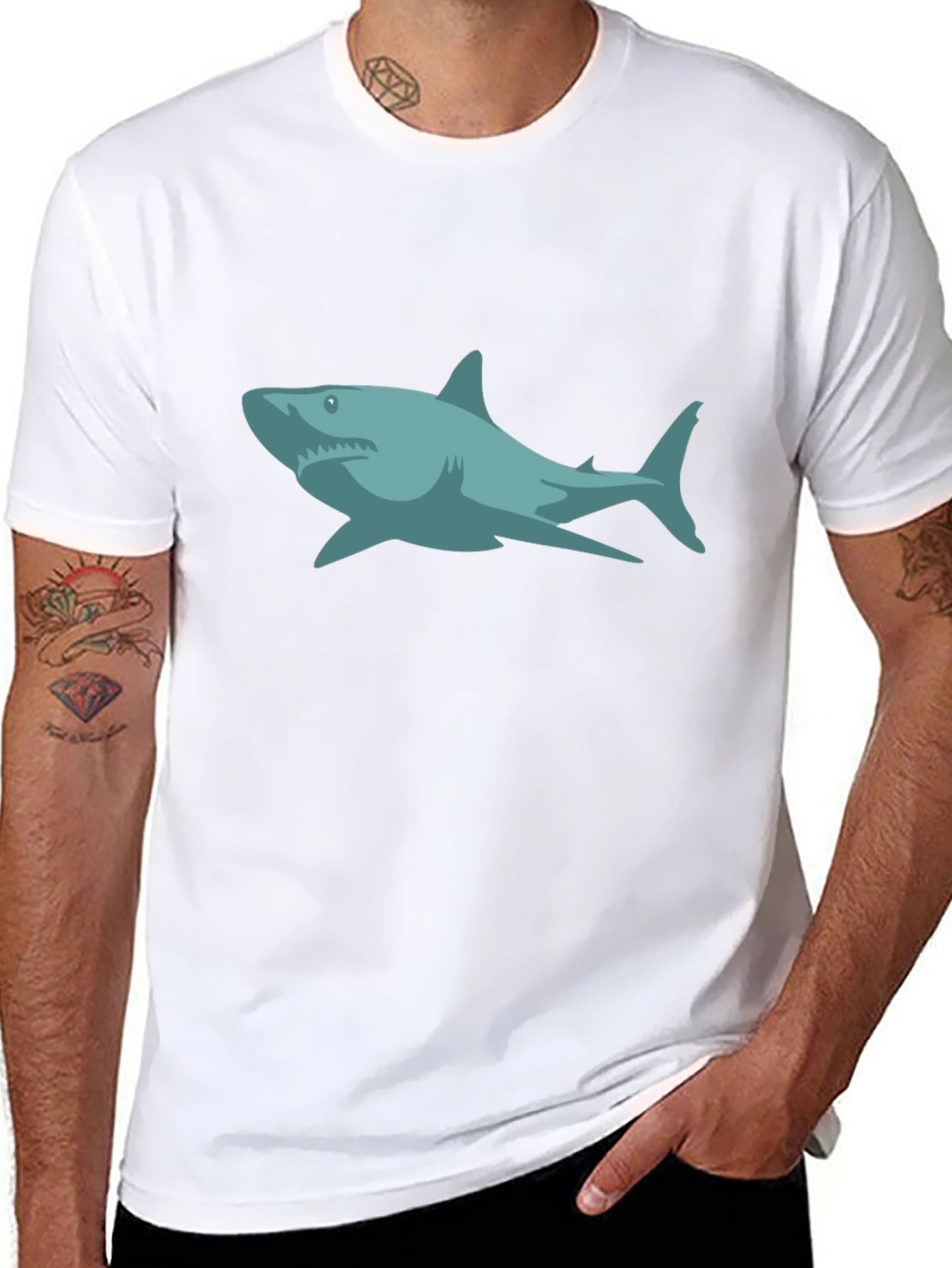 Shark Graphic Black T-Shirt - Casual Style