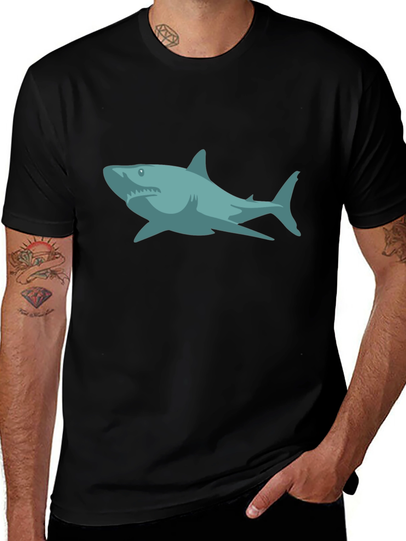 Shark Graphic Black T-Shirt - Casual Style