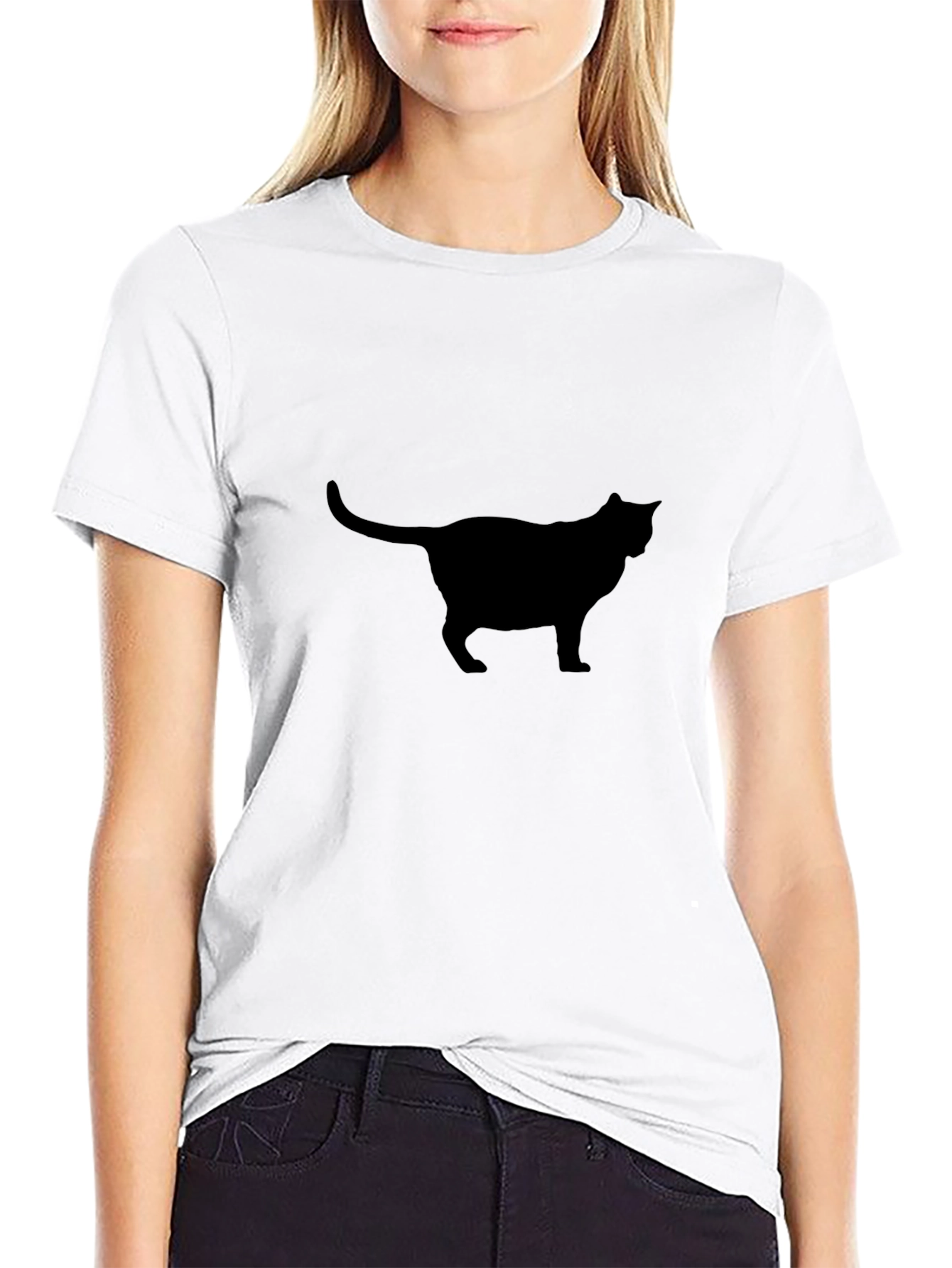 Black Cat Silhouette T-Shirt