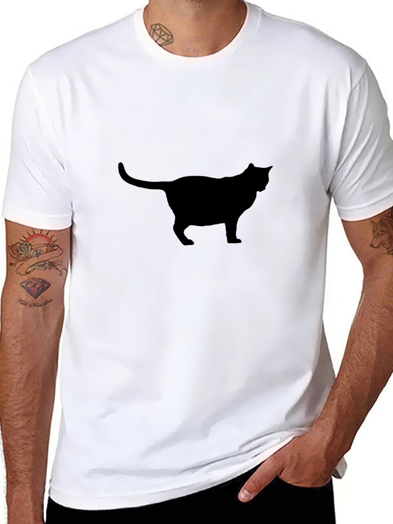 Black Cat Silhouette T-Shirt