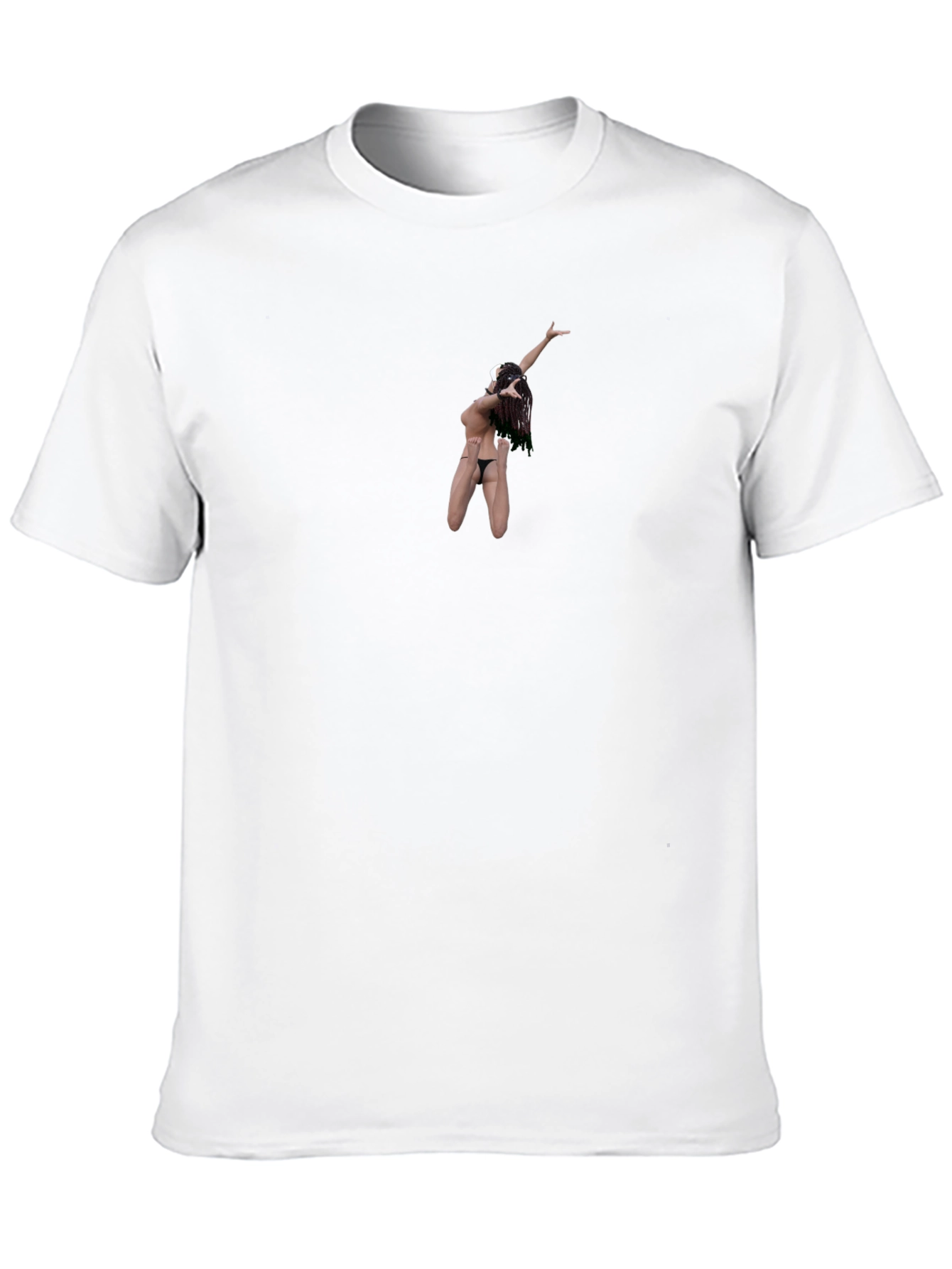 Black T-Shirt with Unique Hula Dancer Graphic
