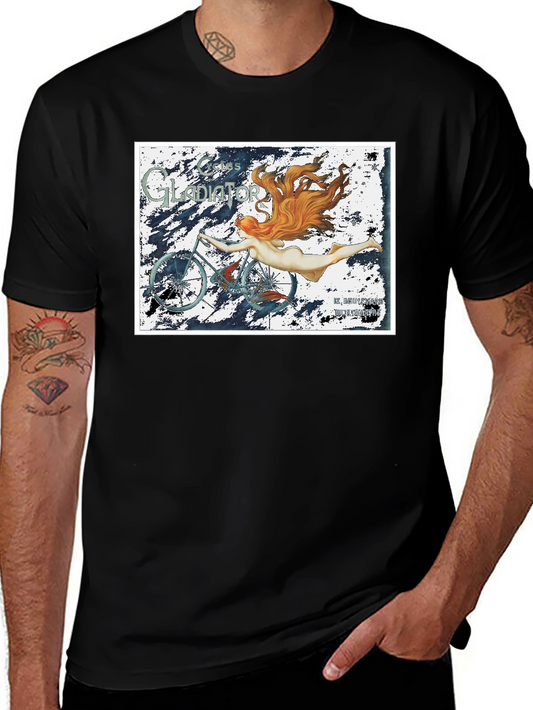 Gladiator Bicycle Graphic Tee - Vintage Style Black T-Shirt