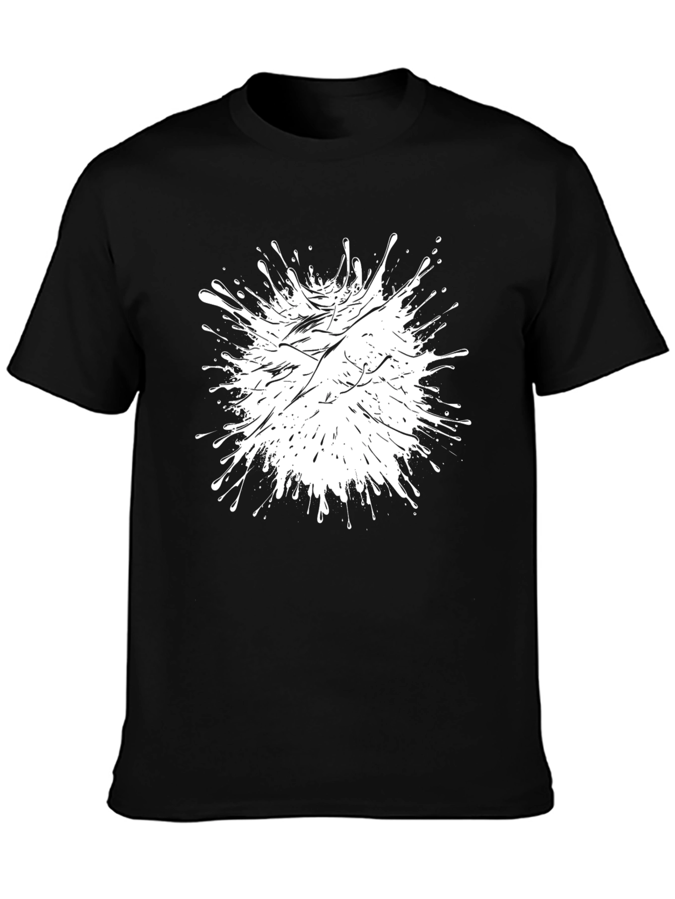 Abstract Splatter Graphic Black T-Shirt