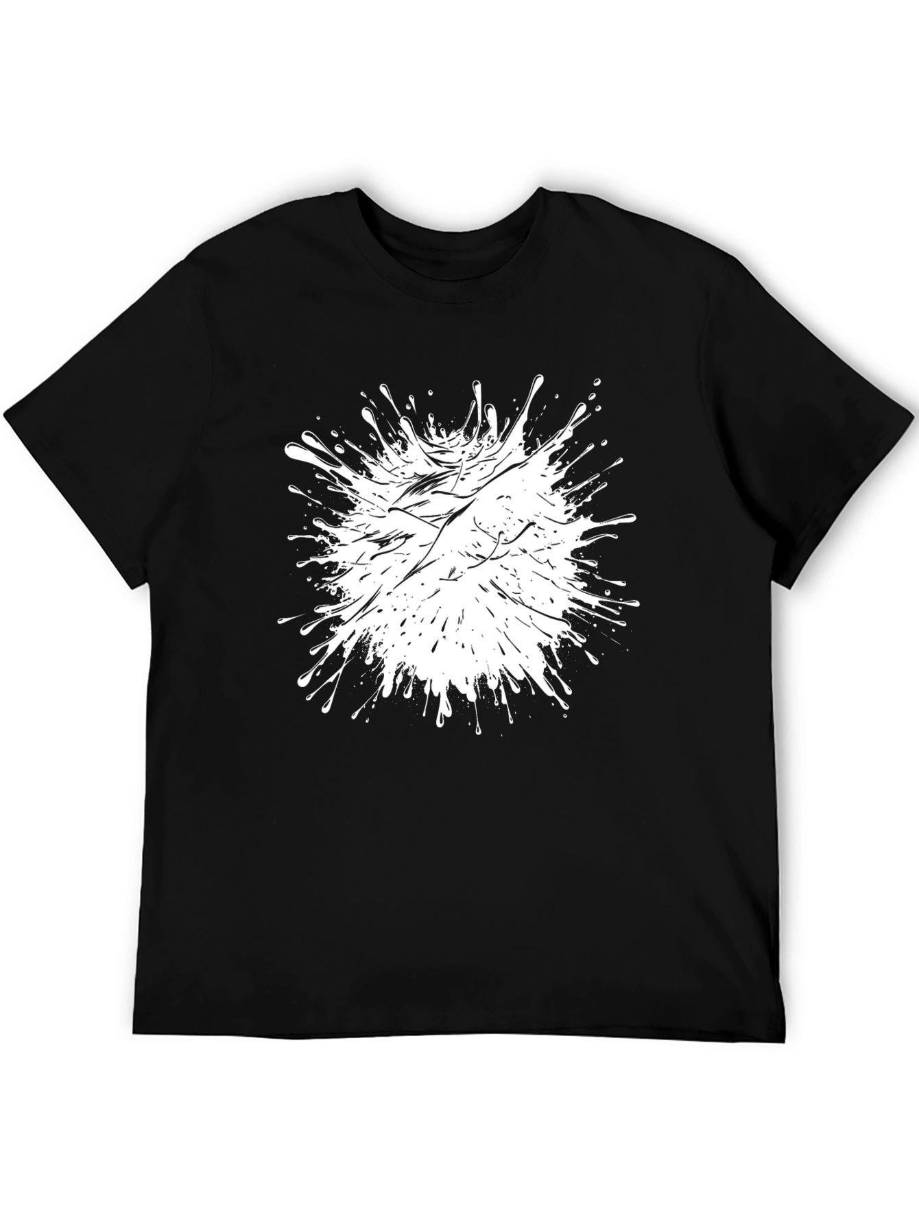 Abstract Splatter Graphic Black T-Shirt