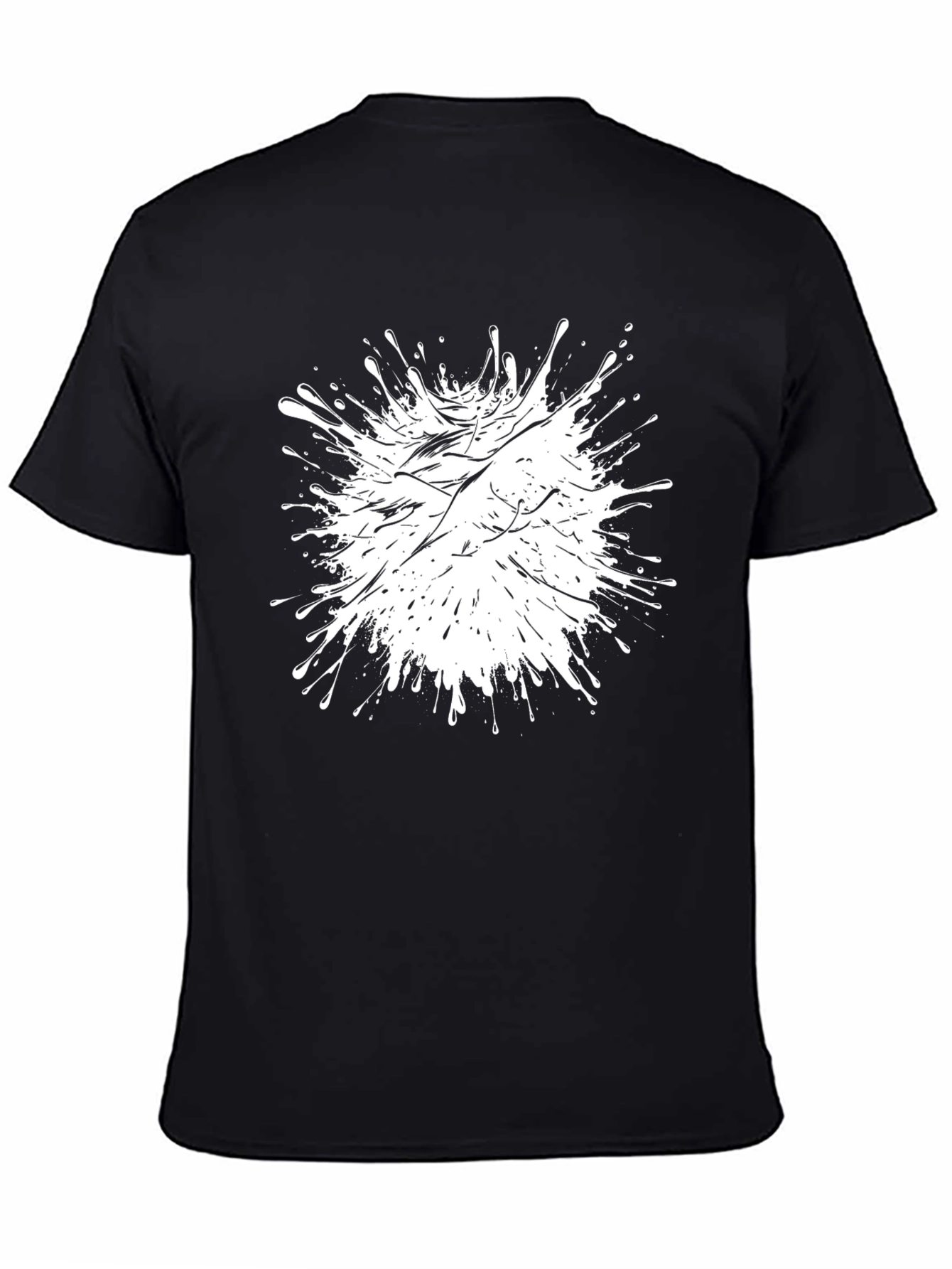 Abstract Splatter Graphic Black T-Shirt
