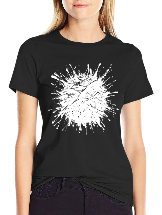 Abstract Splatter Graphic Black T-Shirt