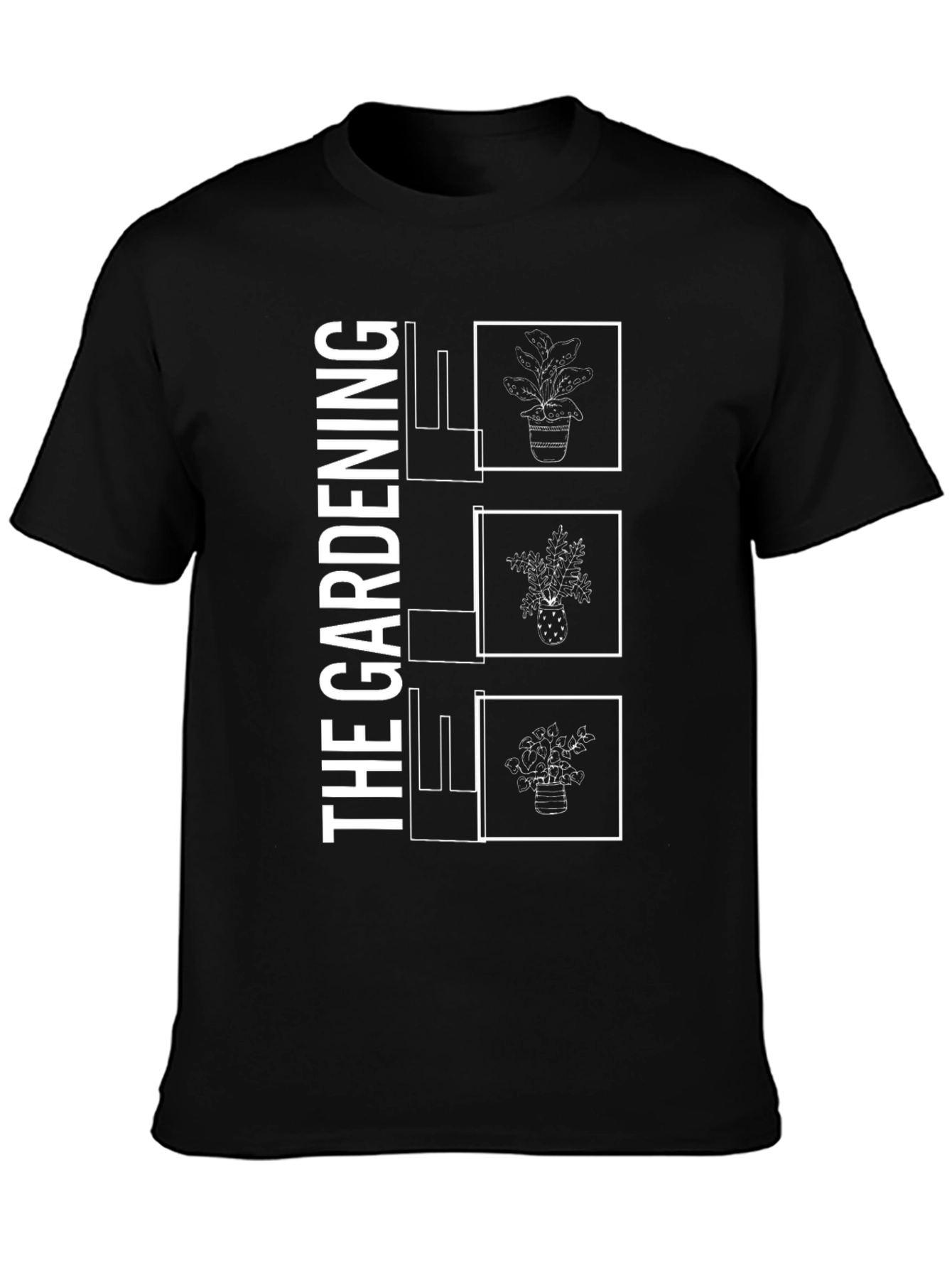 Gardening Plants Black T-Shirt