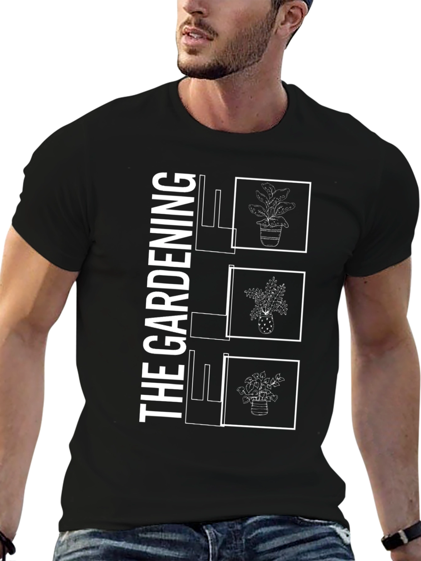 Gardening Plants Black T-Shirt