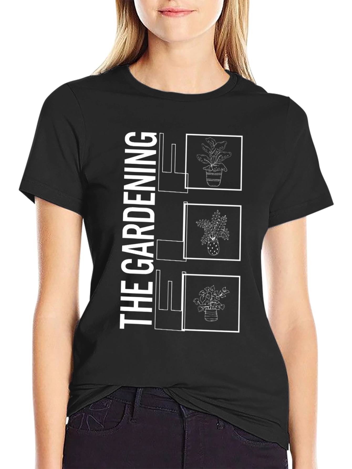 Gardening Plants Black T-Shirt