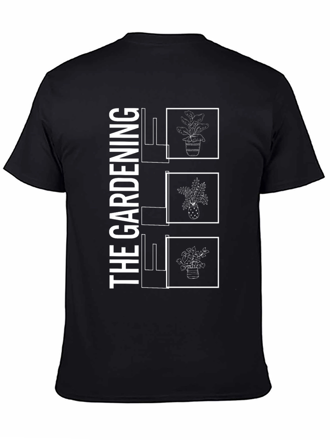 Gardening Plants Black T-Shirt