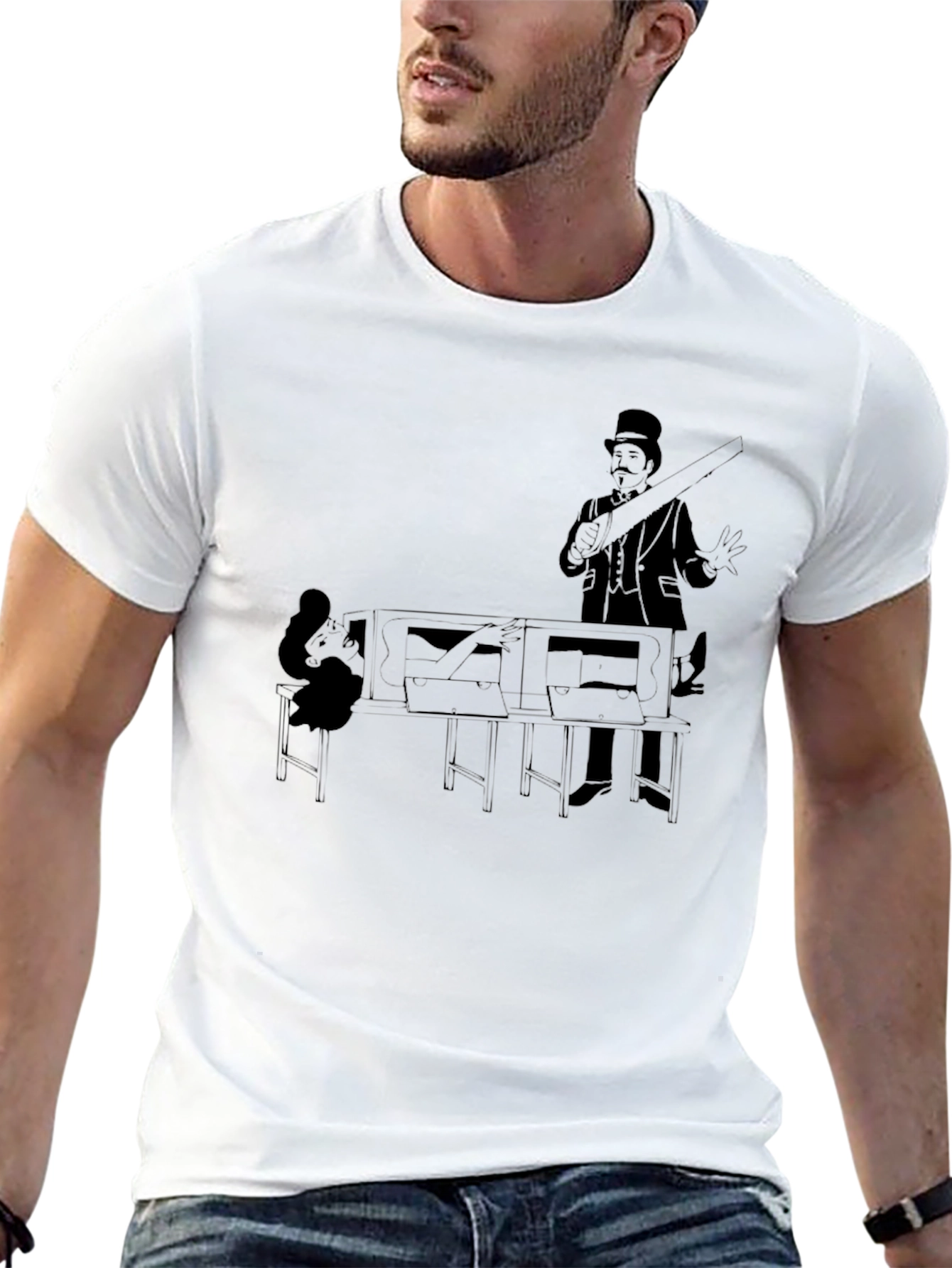 Magicians Saw T-Shirt - Classic Illusion Tee