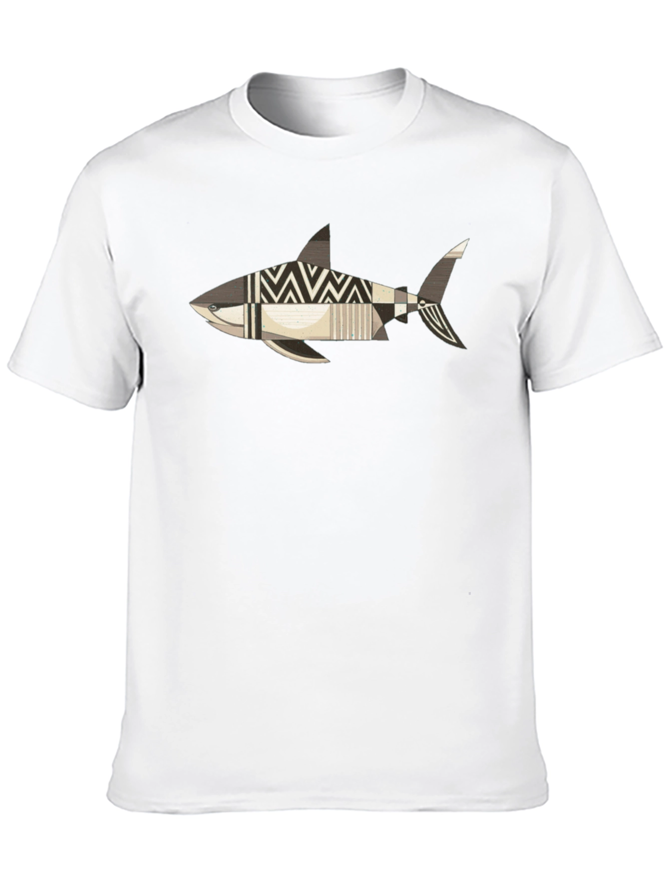 Abstract Shark Graphic Print T-Shirt