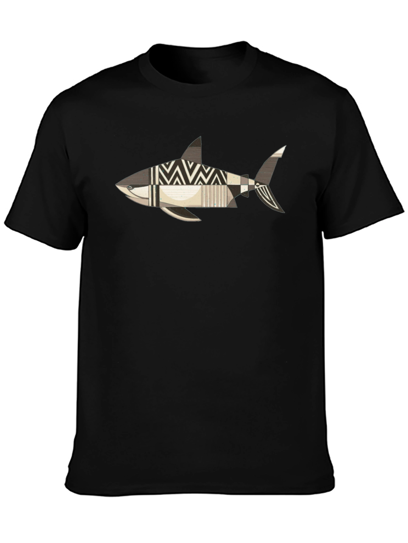 Abstract Shark Graphic Print T-Shirt