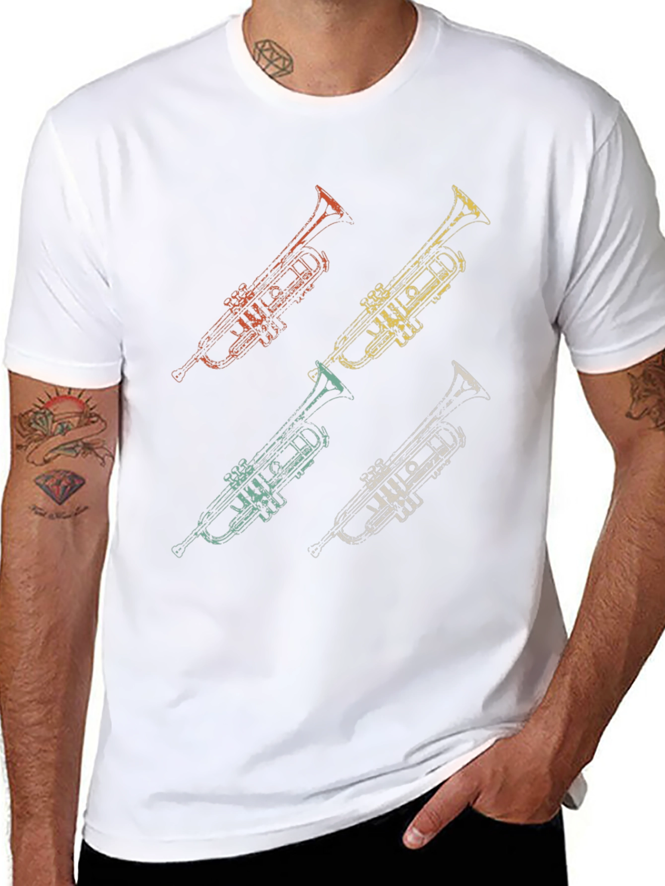 Retro Trumpet Graphic Tee - Cool Music Lover Shirt