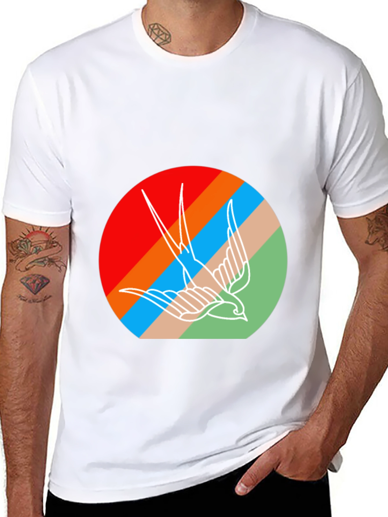 Retro Bird Graphic Tee - Casual Comfort
