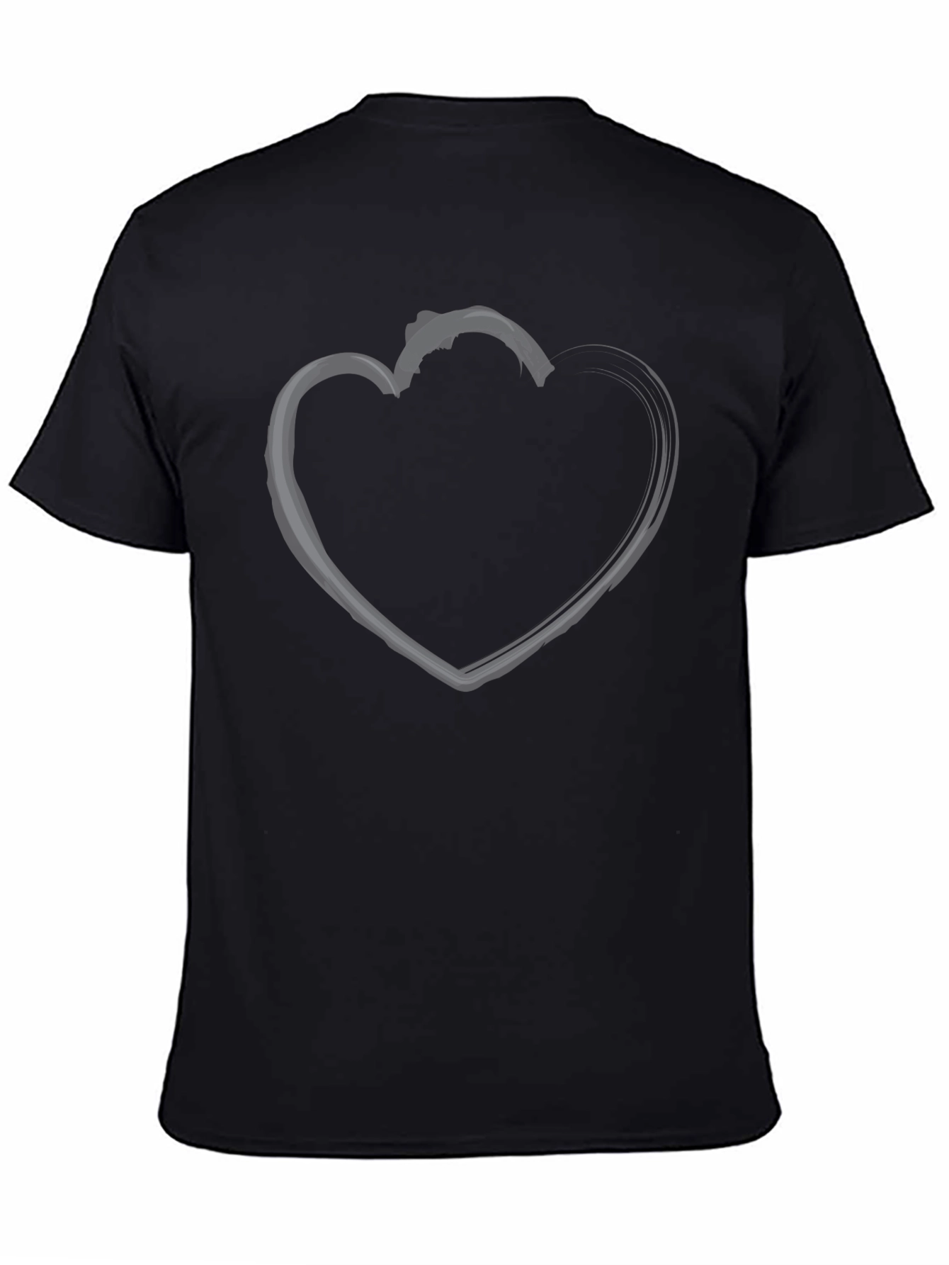 Heart Outline Black T-Shirt