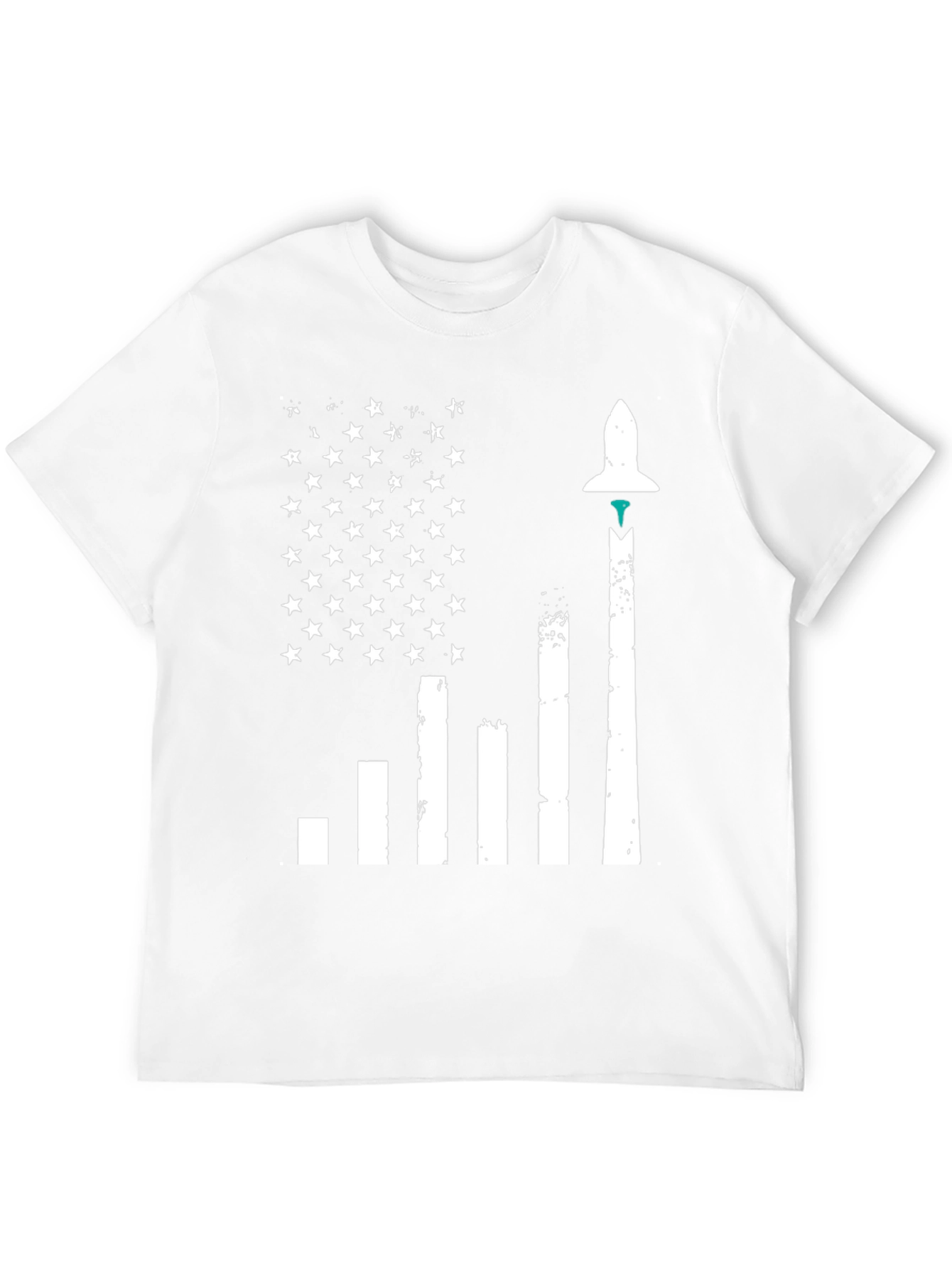 Rocket Launch American Flag Graphic Tee