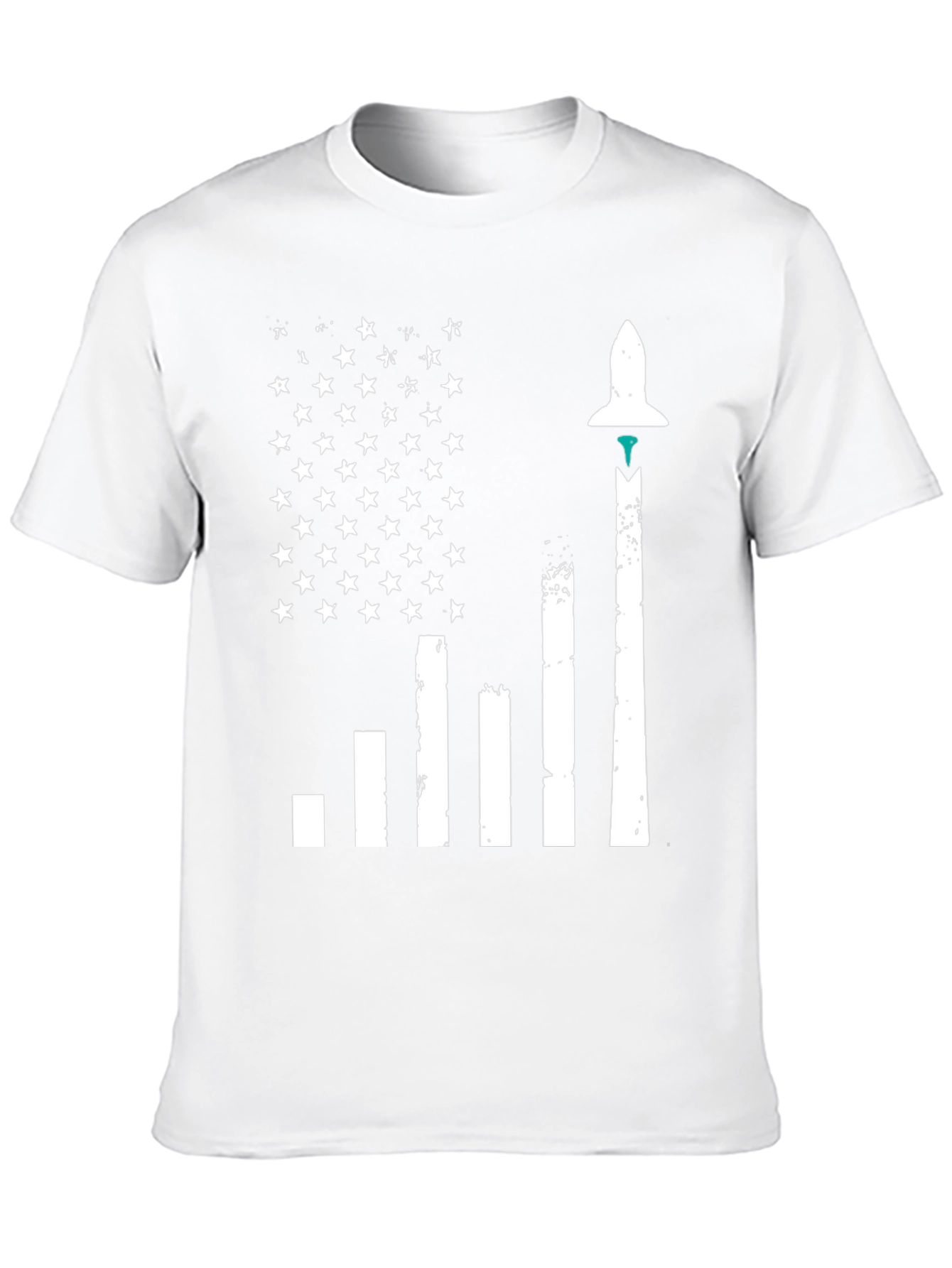 Rocket Launch American Flag Graphic Tee