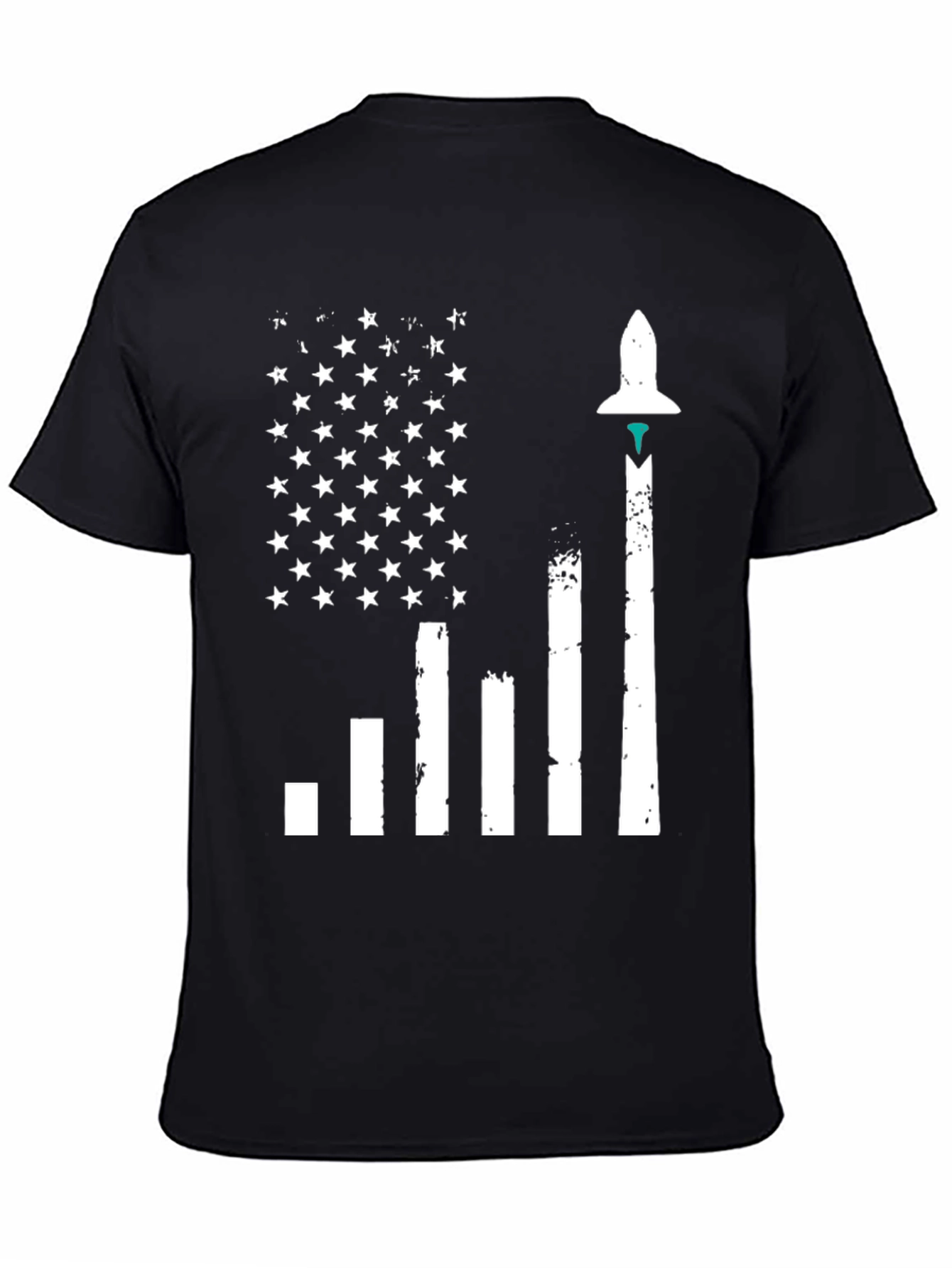 Rocket Launch American Flag Graphic Tee