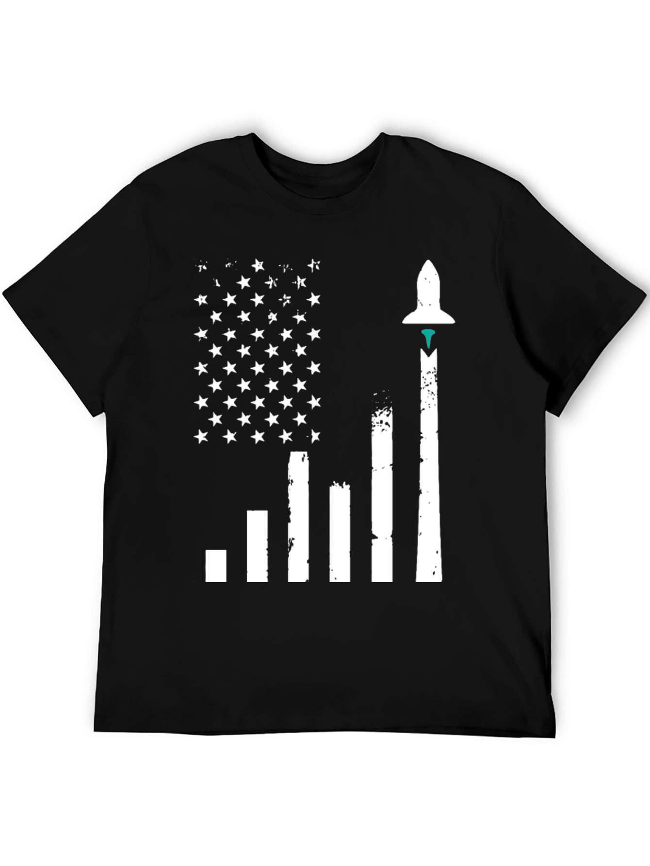 Rocket Launch American Flag Graphic Tee