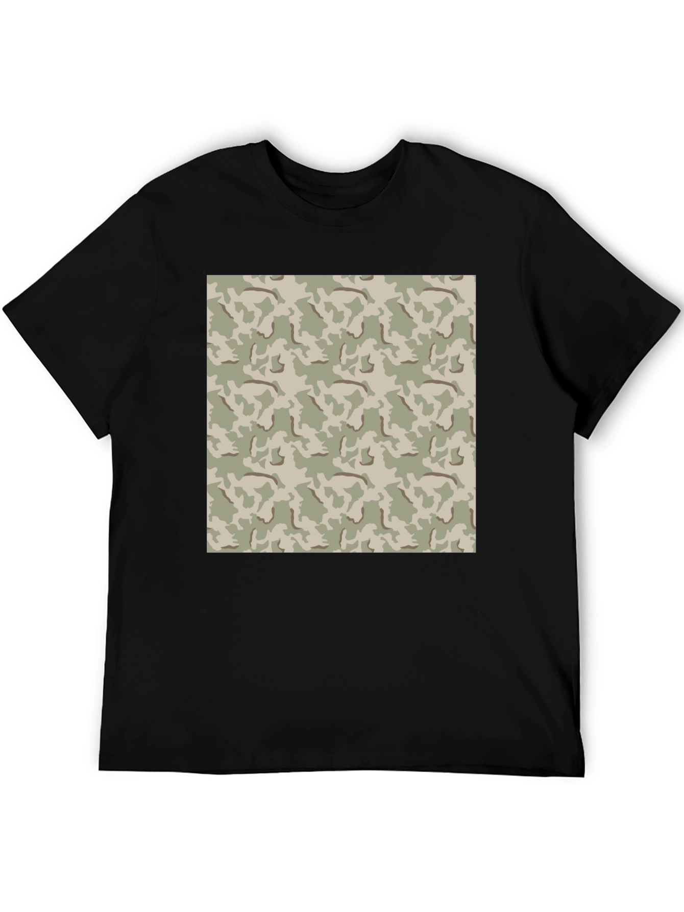 Camouflage Pattern Black T-Shirt
