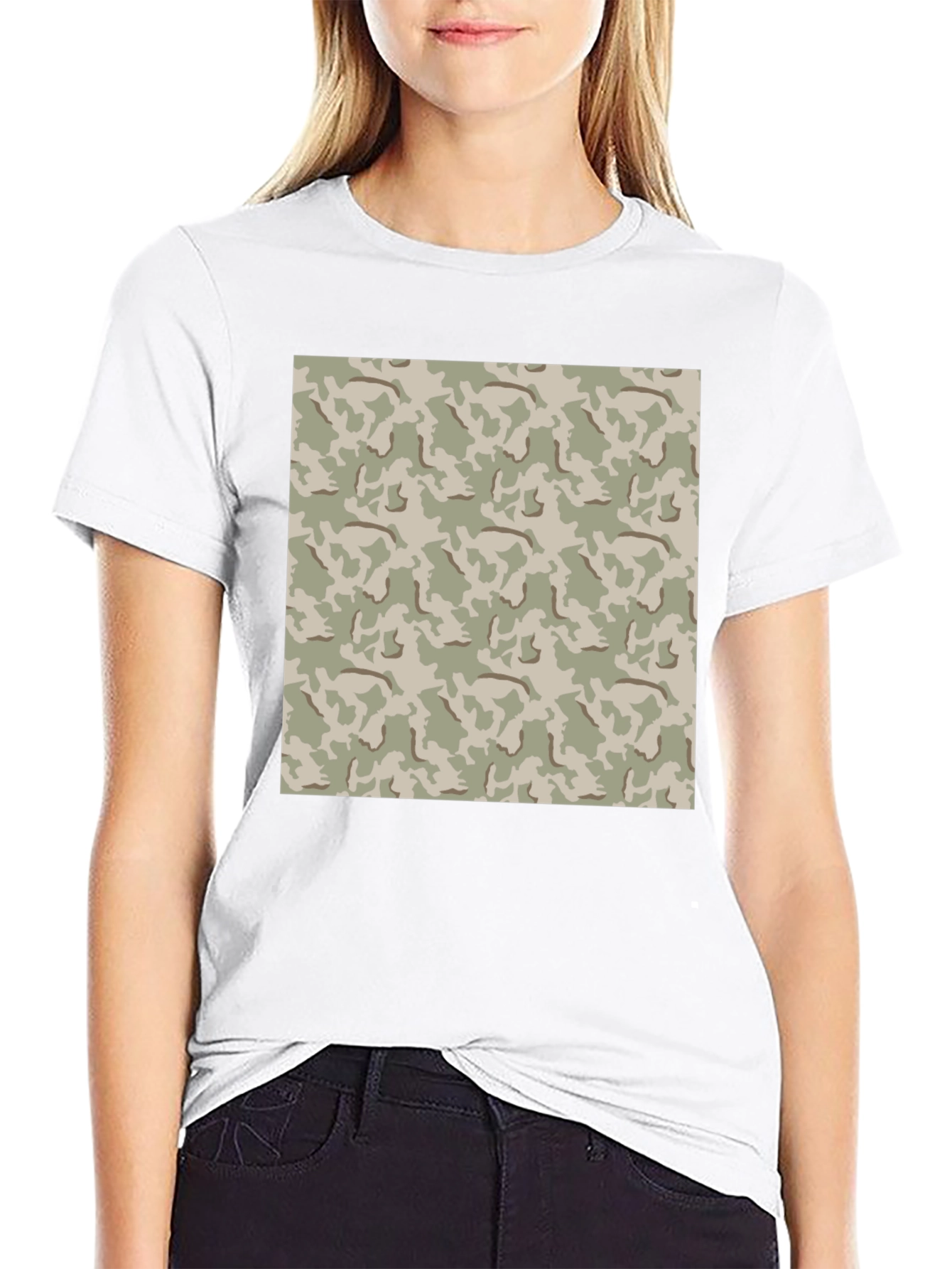 Camouflage Pattern Black T-Shirt