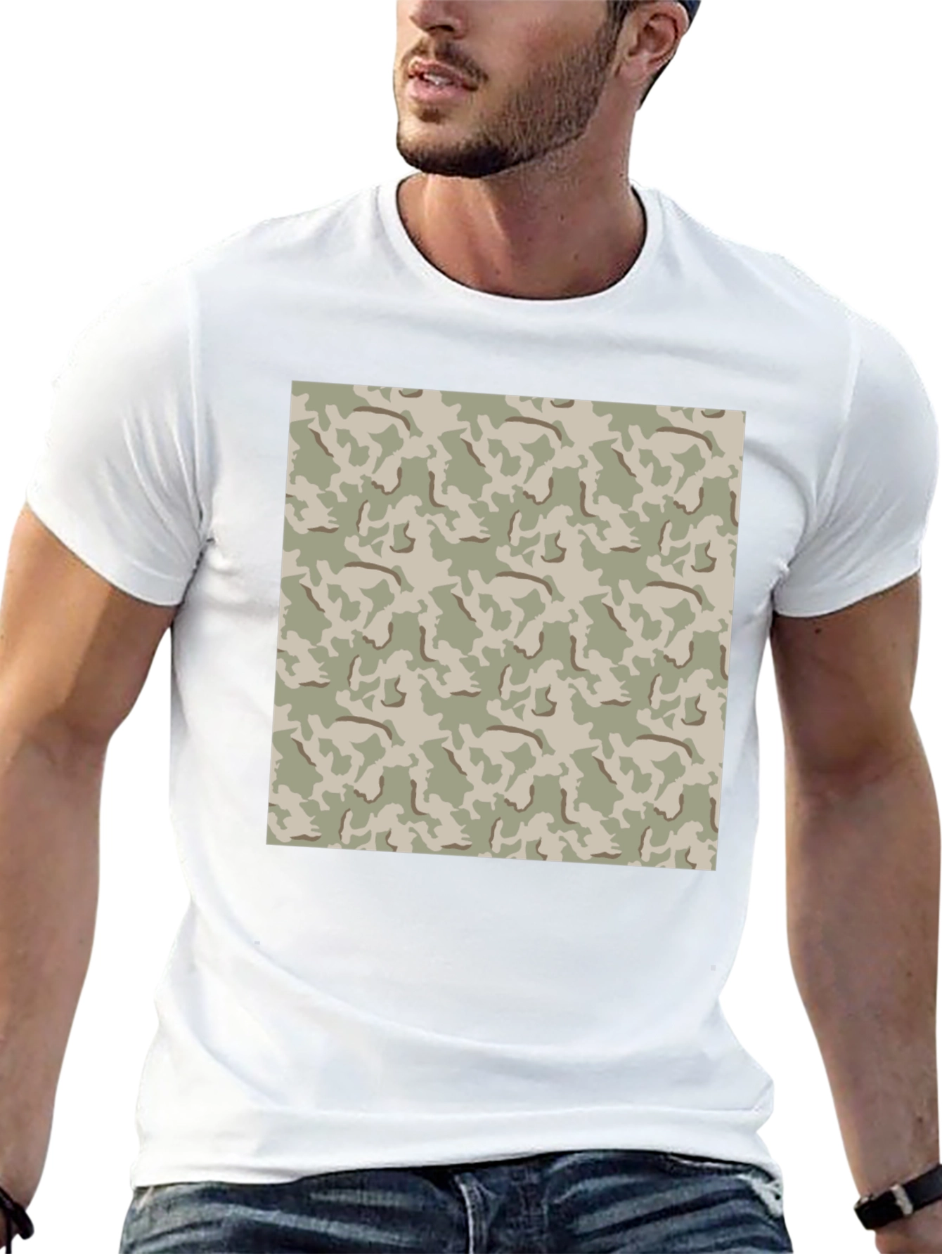 Camouflage Pattern Black T-Shirt