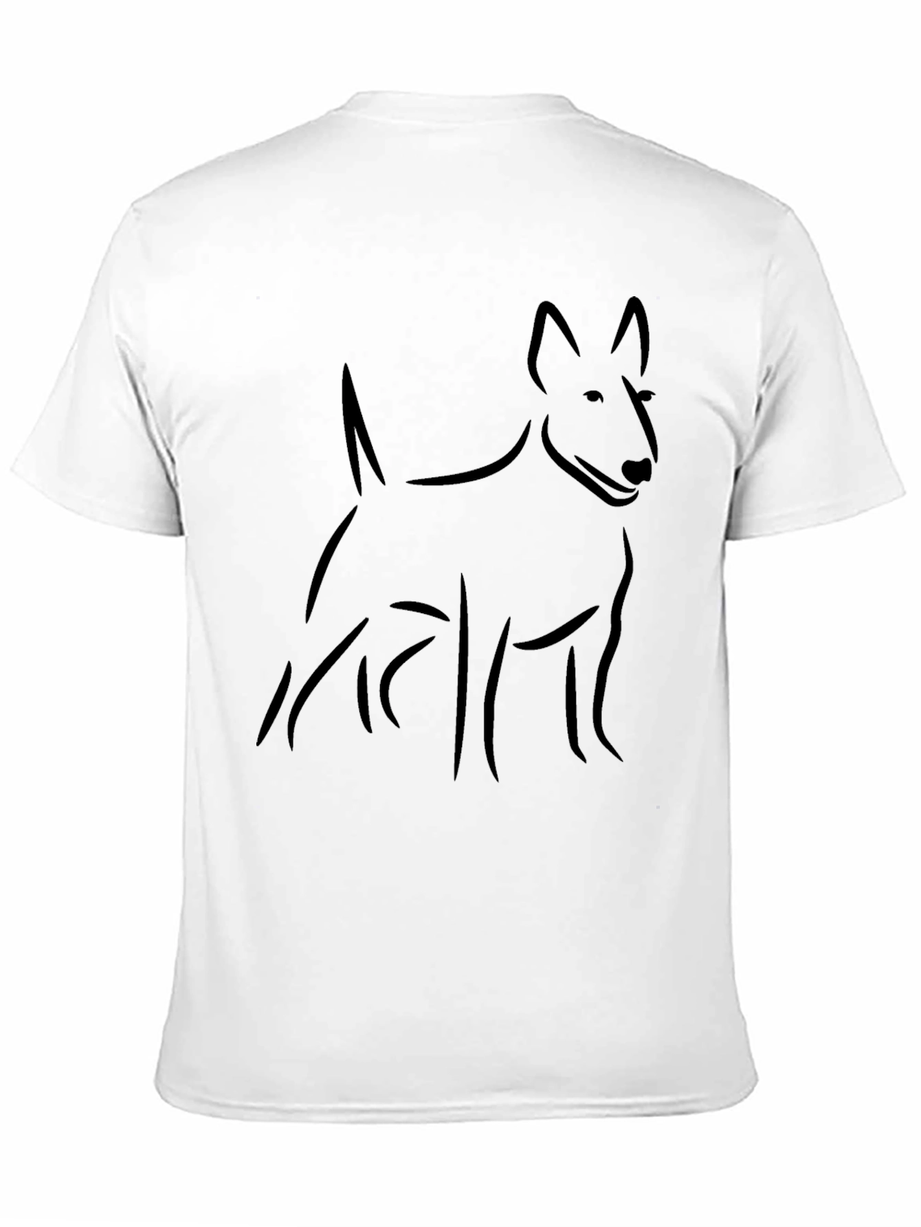 Black Bull Terrier Dog Outline T-Shirt