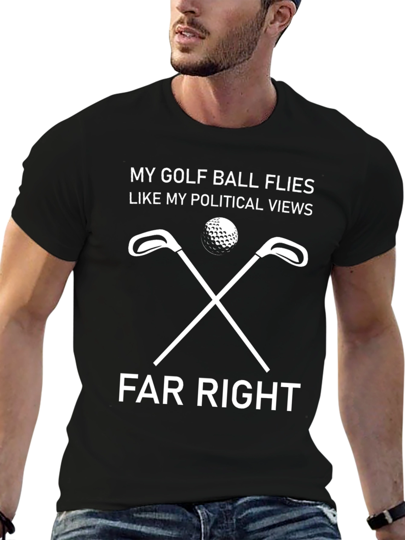 Golf Ball Flies Political Views T-Shirt