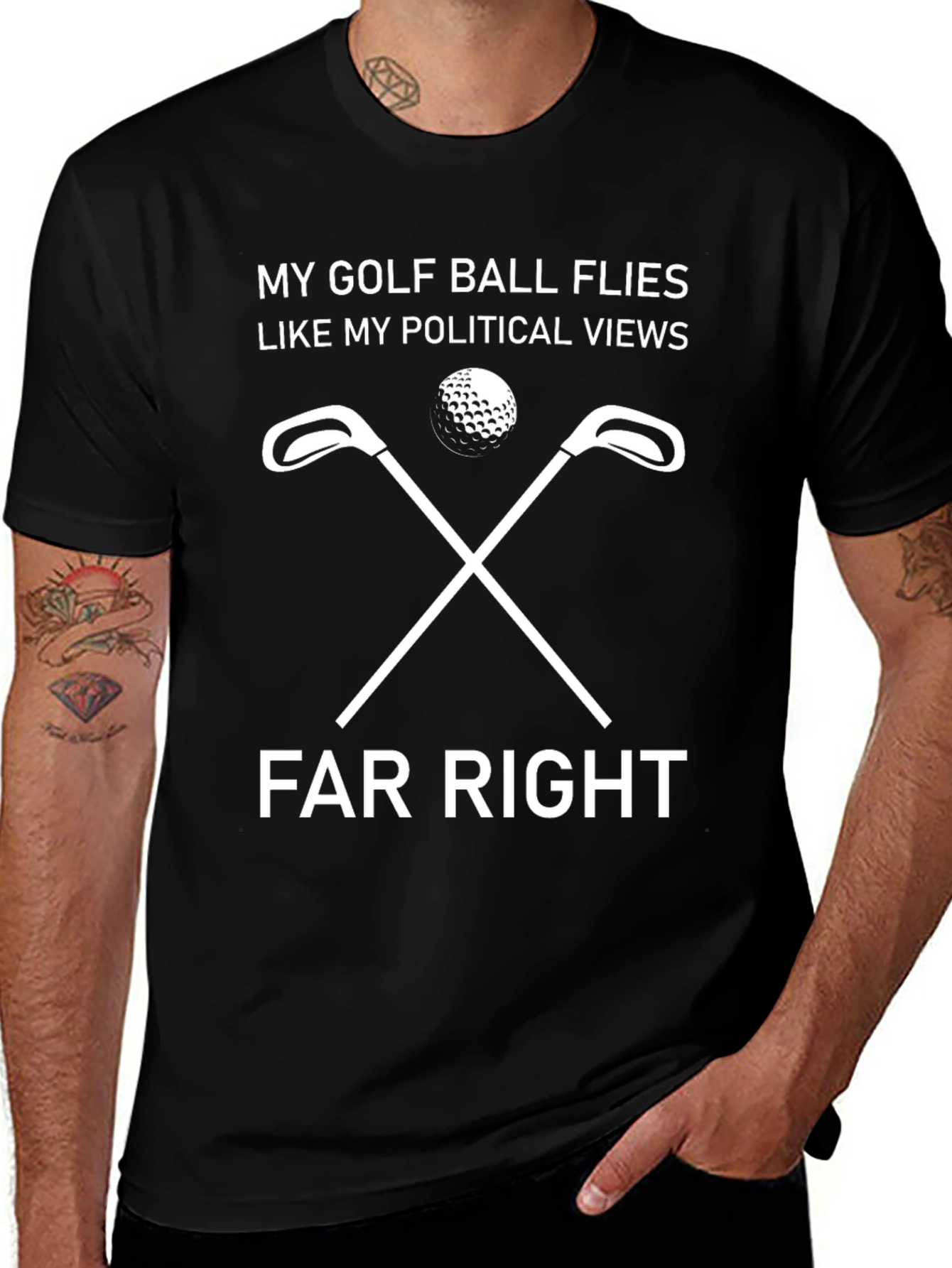 Golf Ball Flies Political Views T-Shirt
