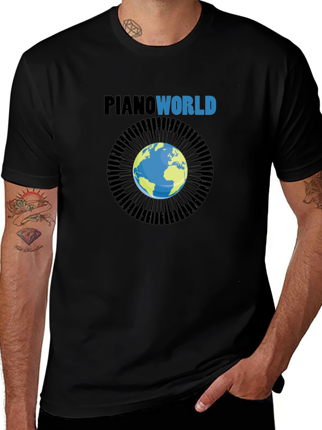 Piano World Graphic T-Shirt - Musicians Gift
