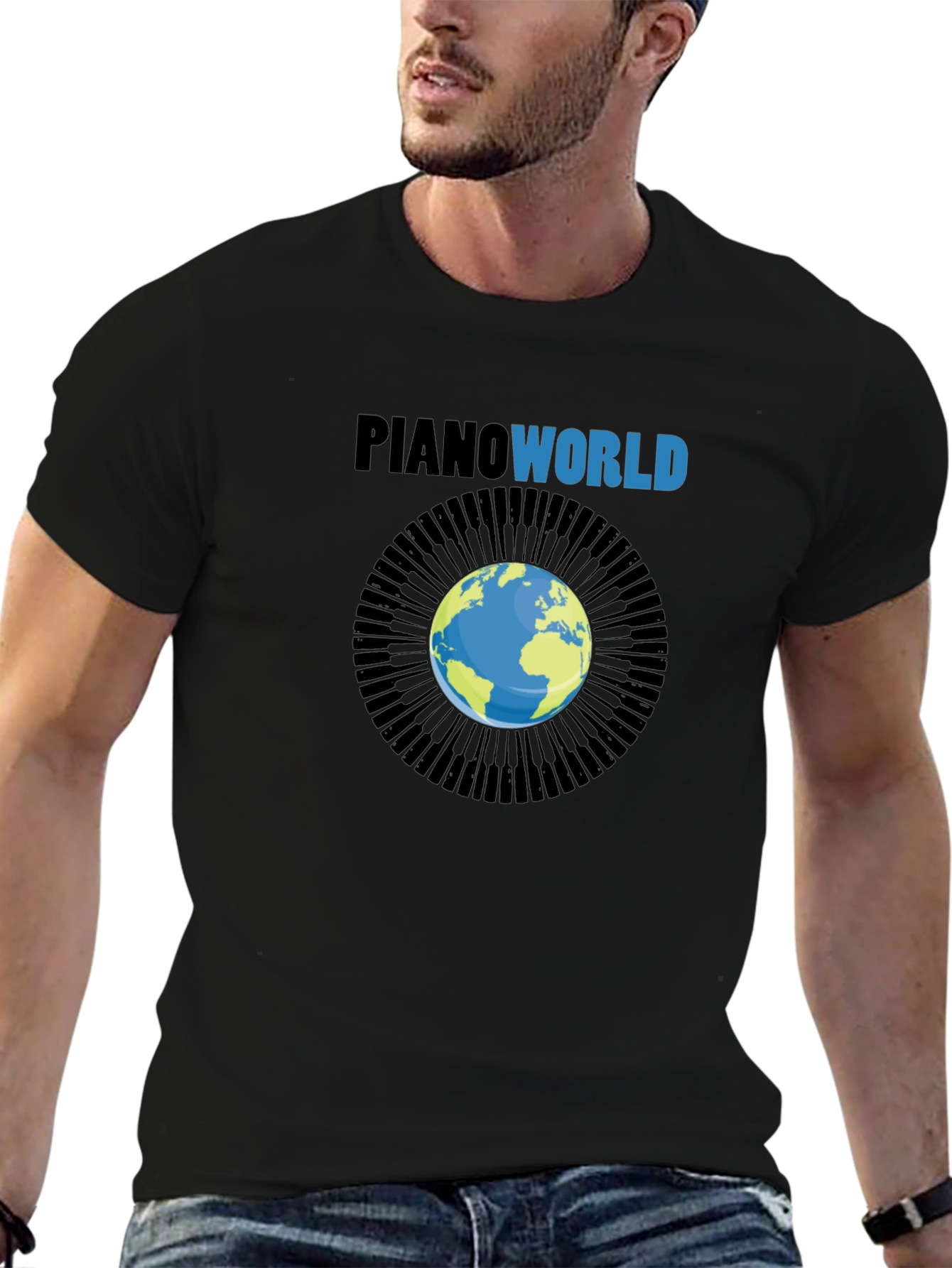 Piano World Graphic T-Shirt - Musicians Gift