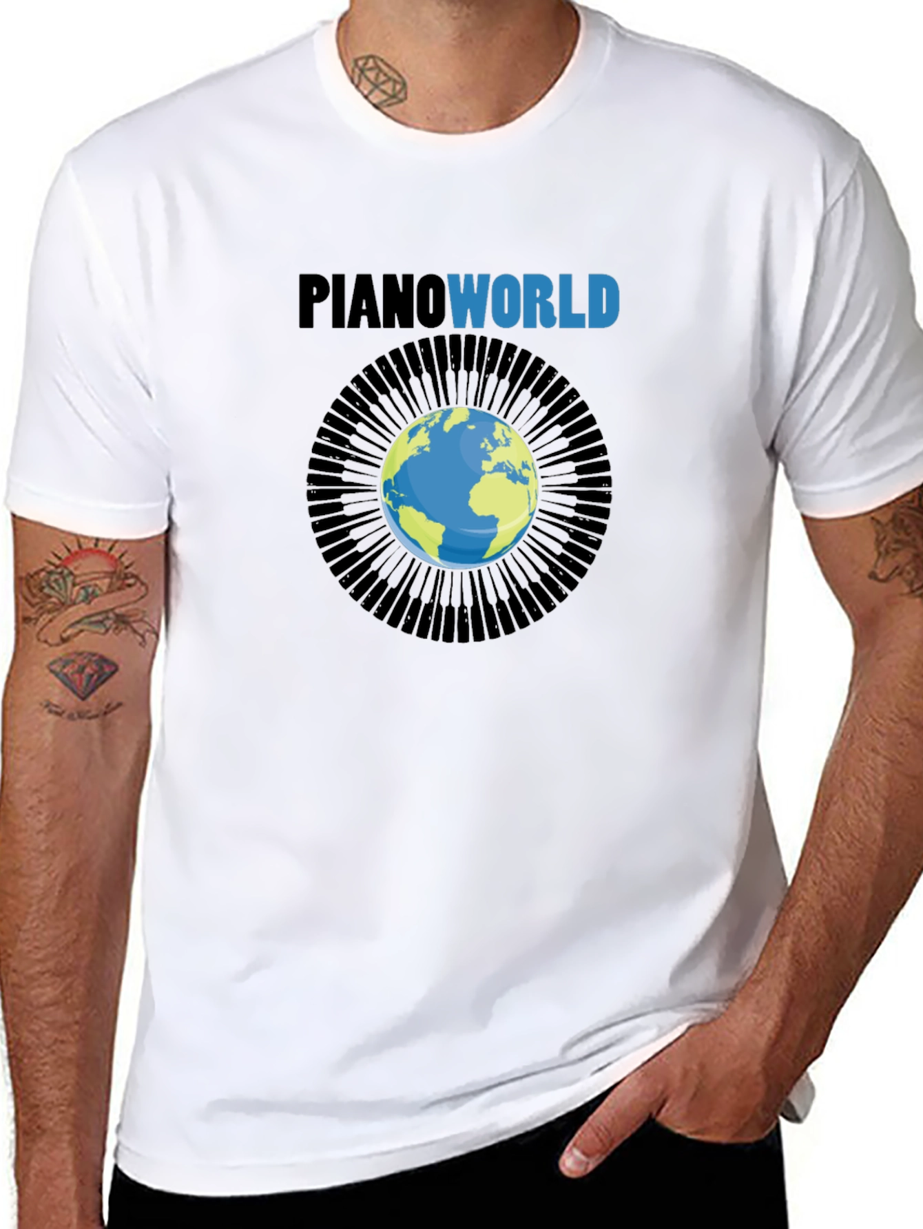 Piano World Graphic T-Shirt - Musicians Gift