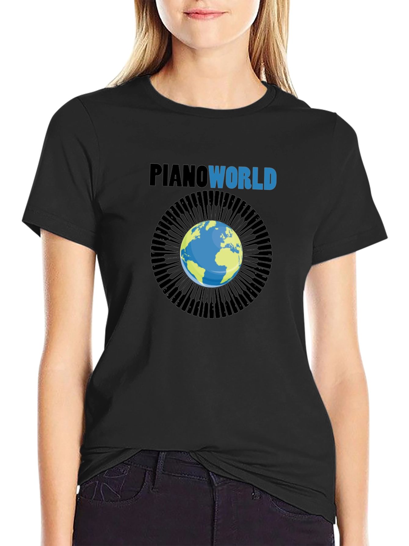 Piano World Graphic T-Shirt - Musicians Gift