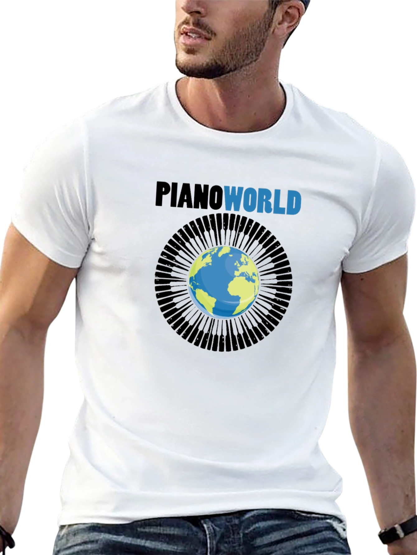 Piano World Graphic T-Shirt - Musicians Gift