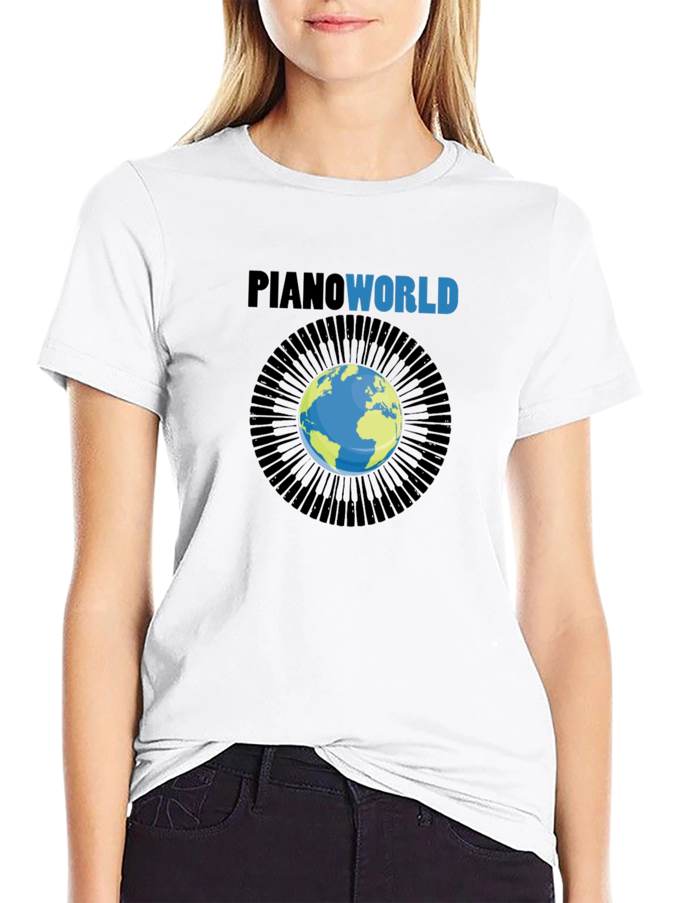 Piano World Graphic T-Shirt - Musicians Gift