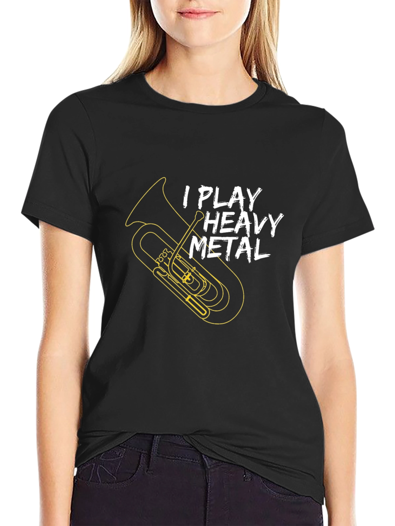 Heavy Metal Tuba Player Black T-Shirt
