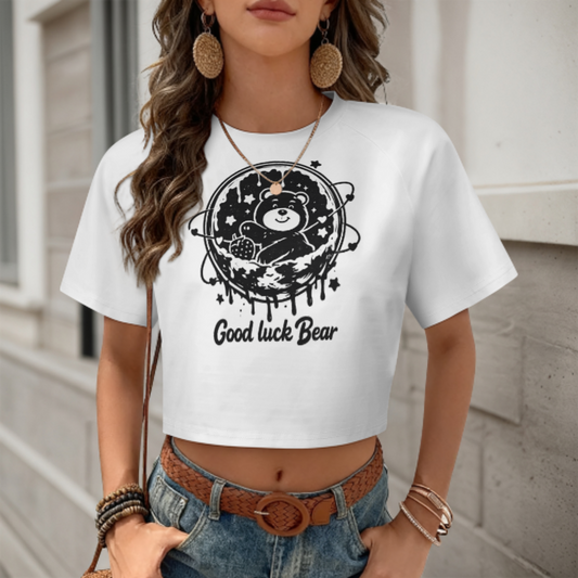Good Luck Bear Shirt – Cute Kawaii Space Bear Graphic Tee(z1125)